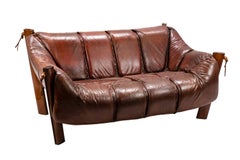 Percival Lafer, Sofa MP-211 in Rosewood and Leather, 1970s