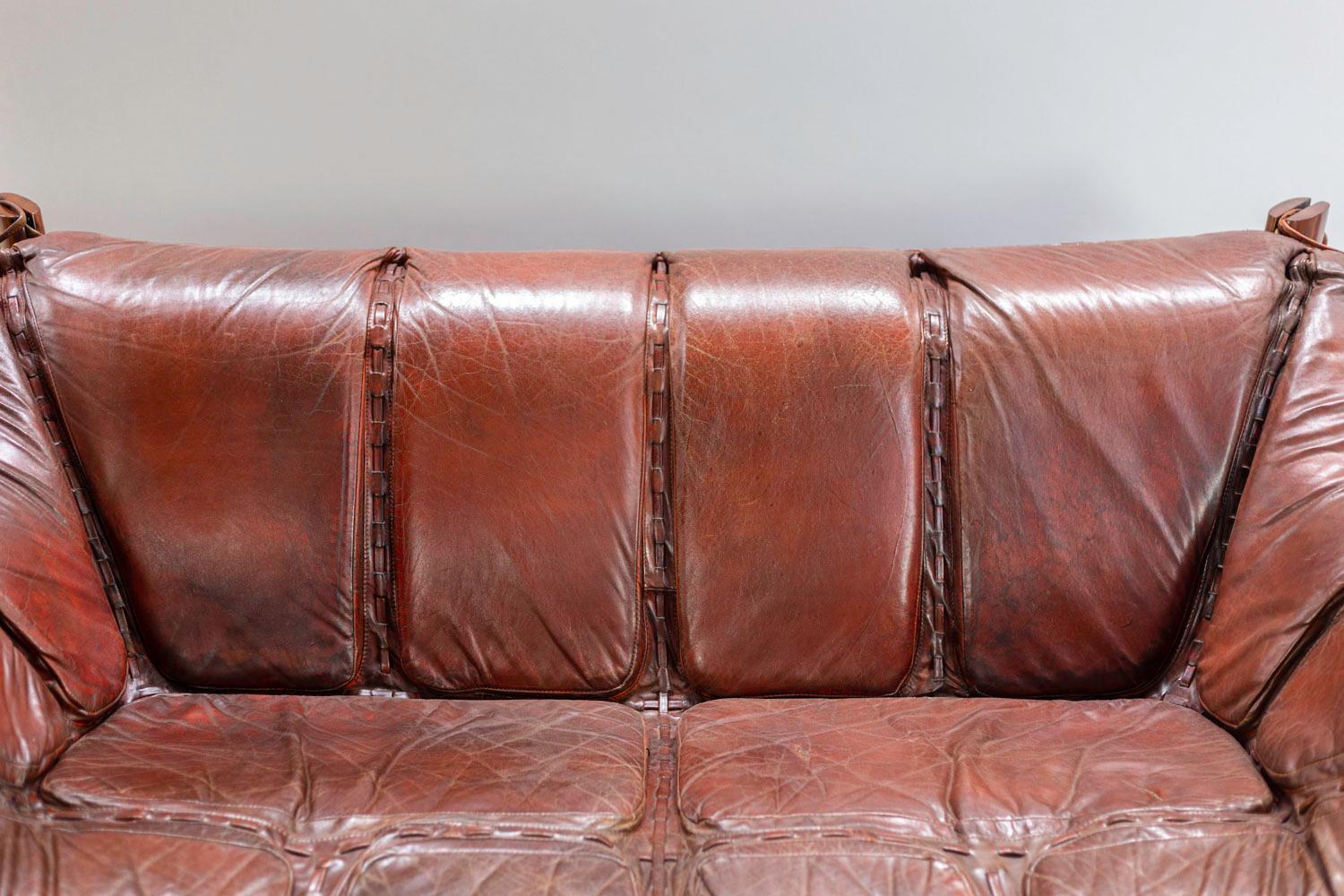 Late 20th Century Percival Lafer, Sofa MP-211 in Rosewood and Leather, 1970s