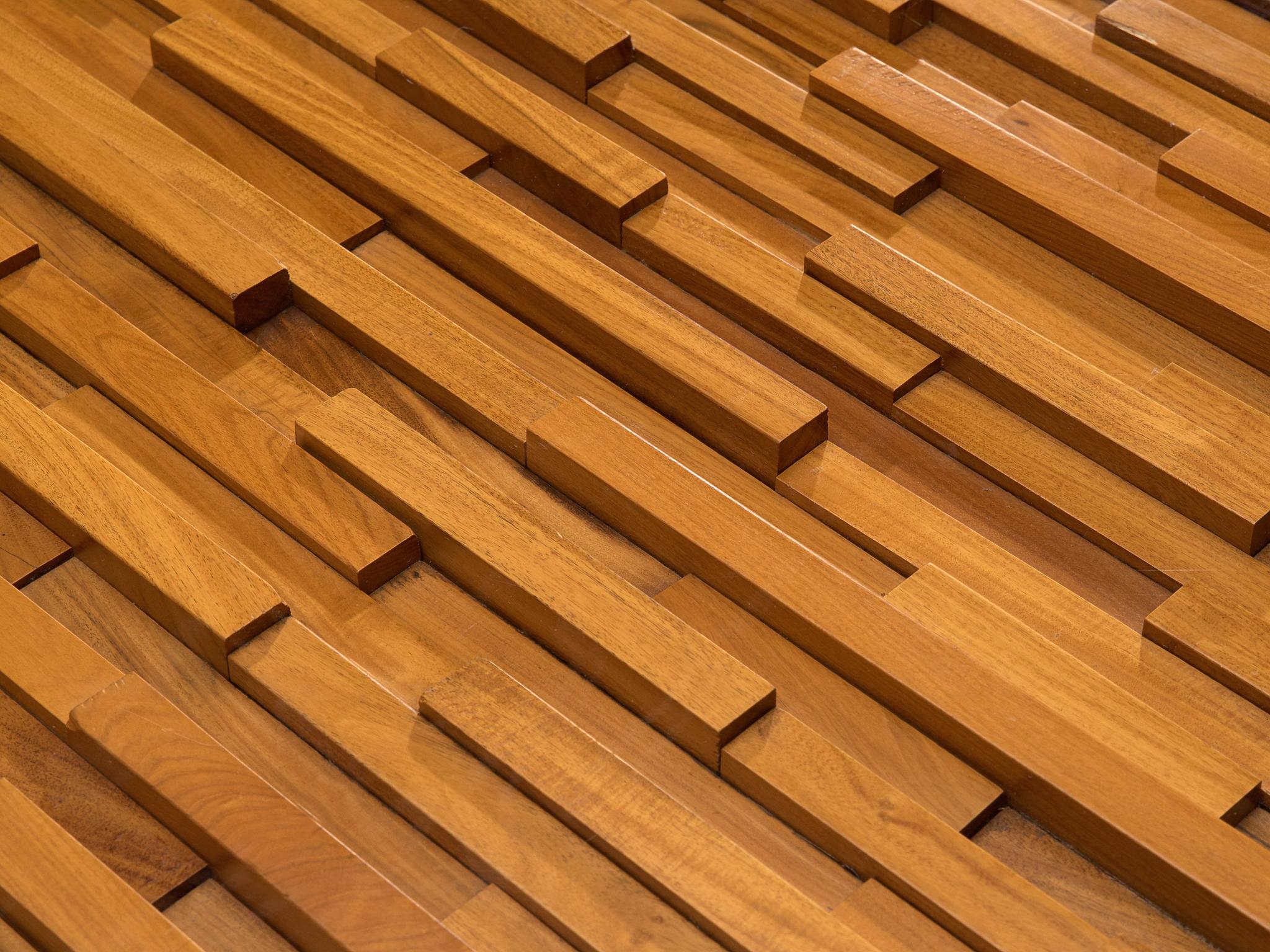 Percival Lafer Square Coffee Table with a Mosaic of Brazilian Hardwood 2