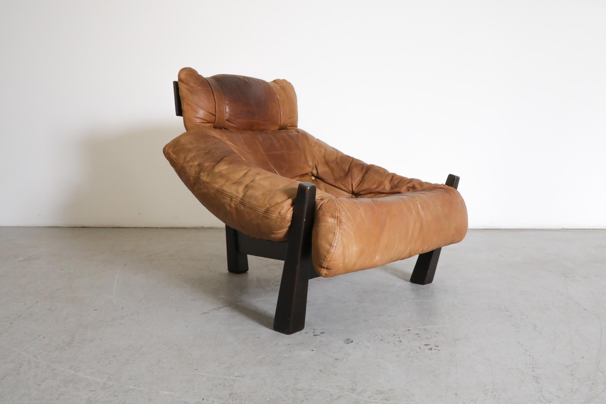 Percival Lafer Style Leather Lounge Chair by Gerard Van Den Berg for Montis For Sale 4