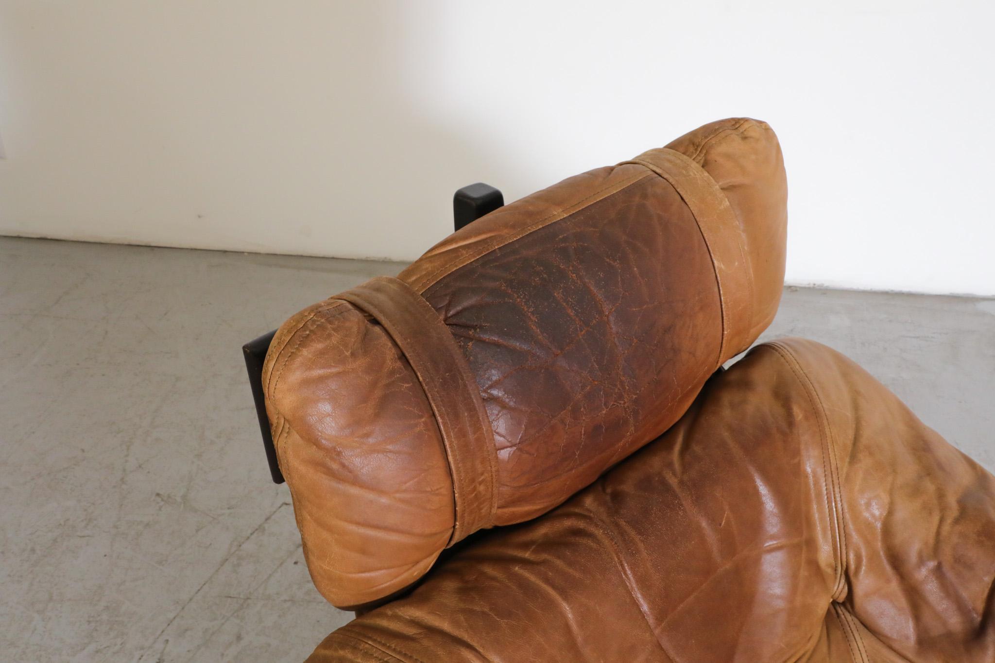 Percival Lafer Style Leather Lounge Chair by Gerard Van Den Berg for Montis For Sale 5