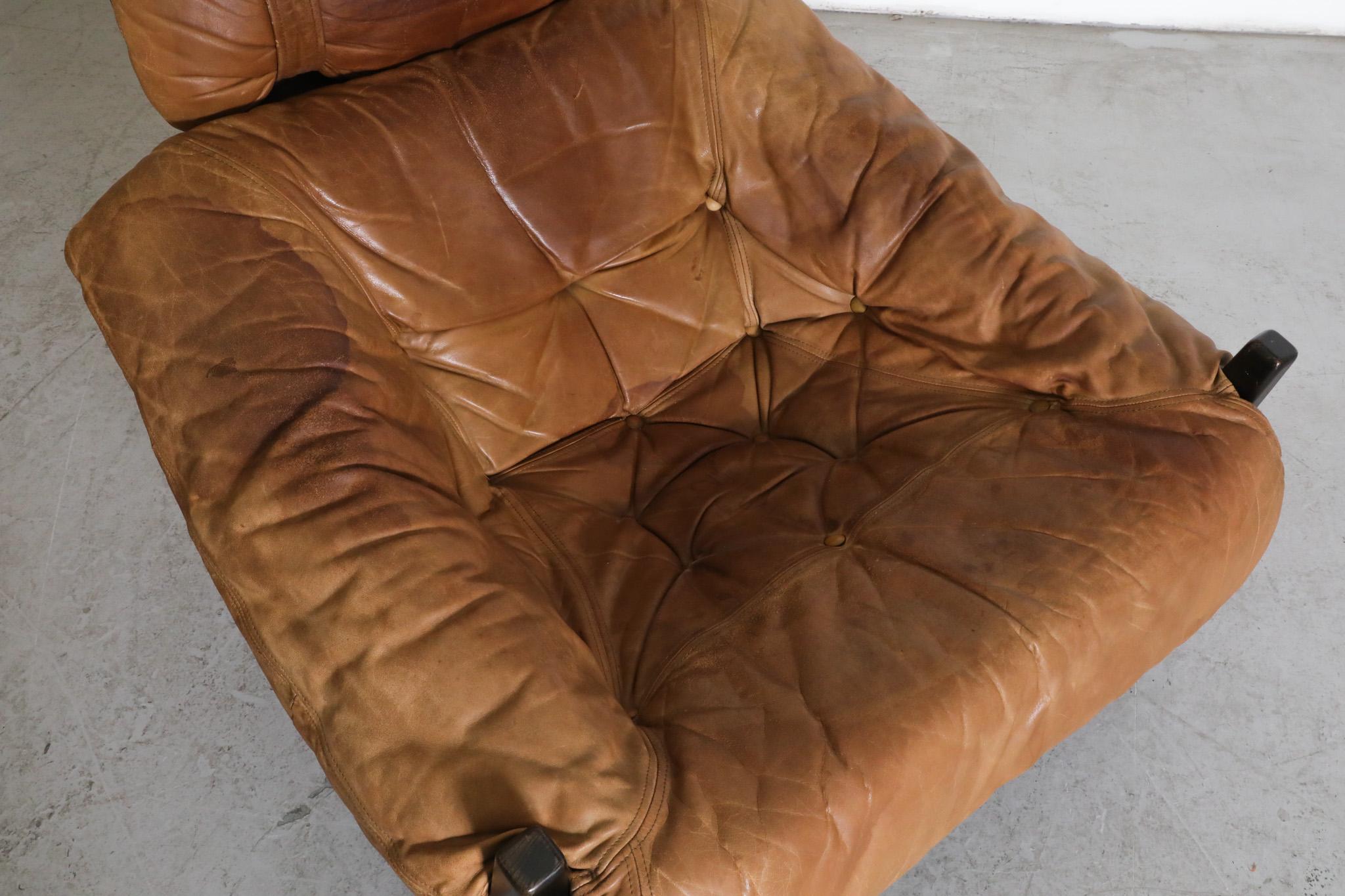 Percival Lafer Style Leather Lounge Chair by Gerard Van Den Berg for Montis For Sale 6