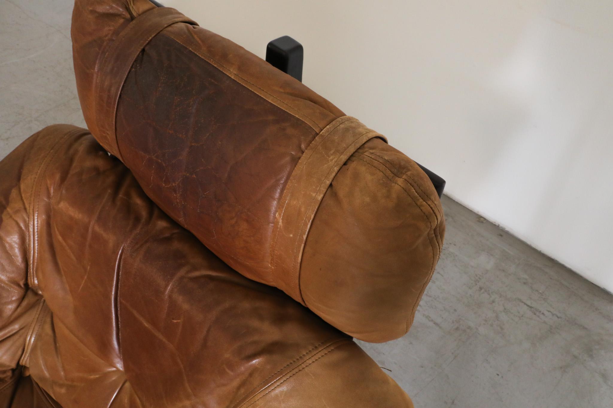 Chaise longue en cuir de style Percival Lafer de Gerard Van Den Berg pour Montis en vente 7