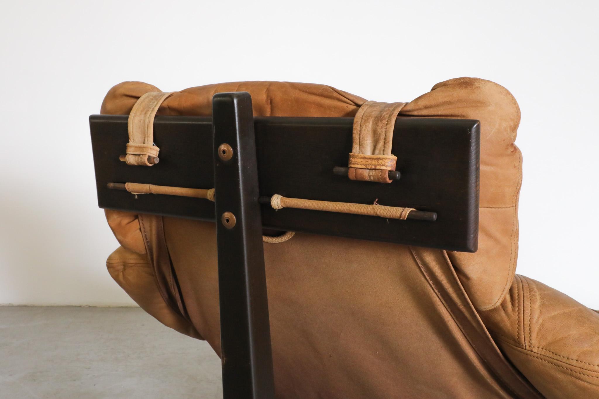Chaise longue en cuir de style Percival Lafer de Gerard Van Den Berg pour Montis en vente 10