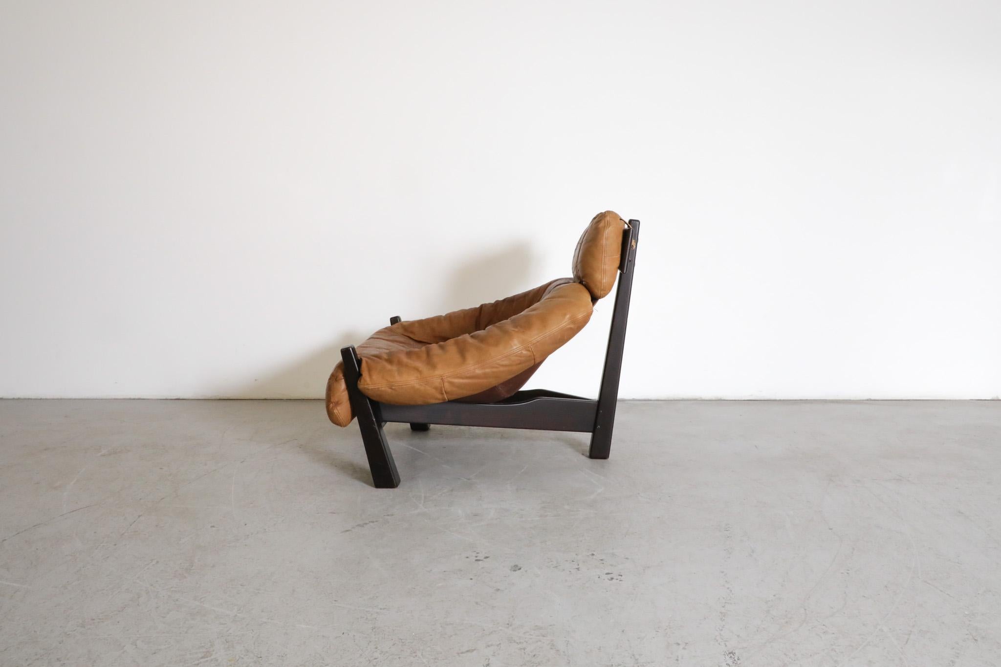 Néerlandais Chaise longue en cuir de style Percival Lafer de Gerard Van Den Berg pour Montis en vente