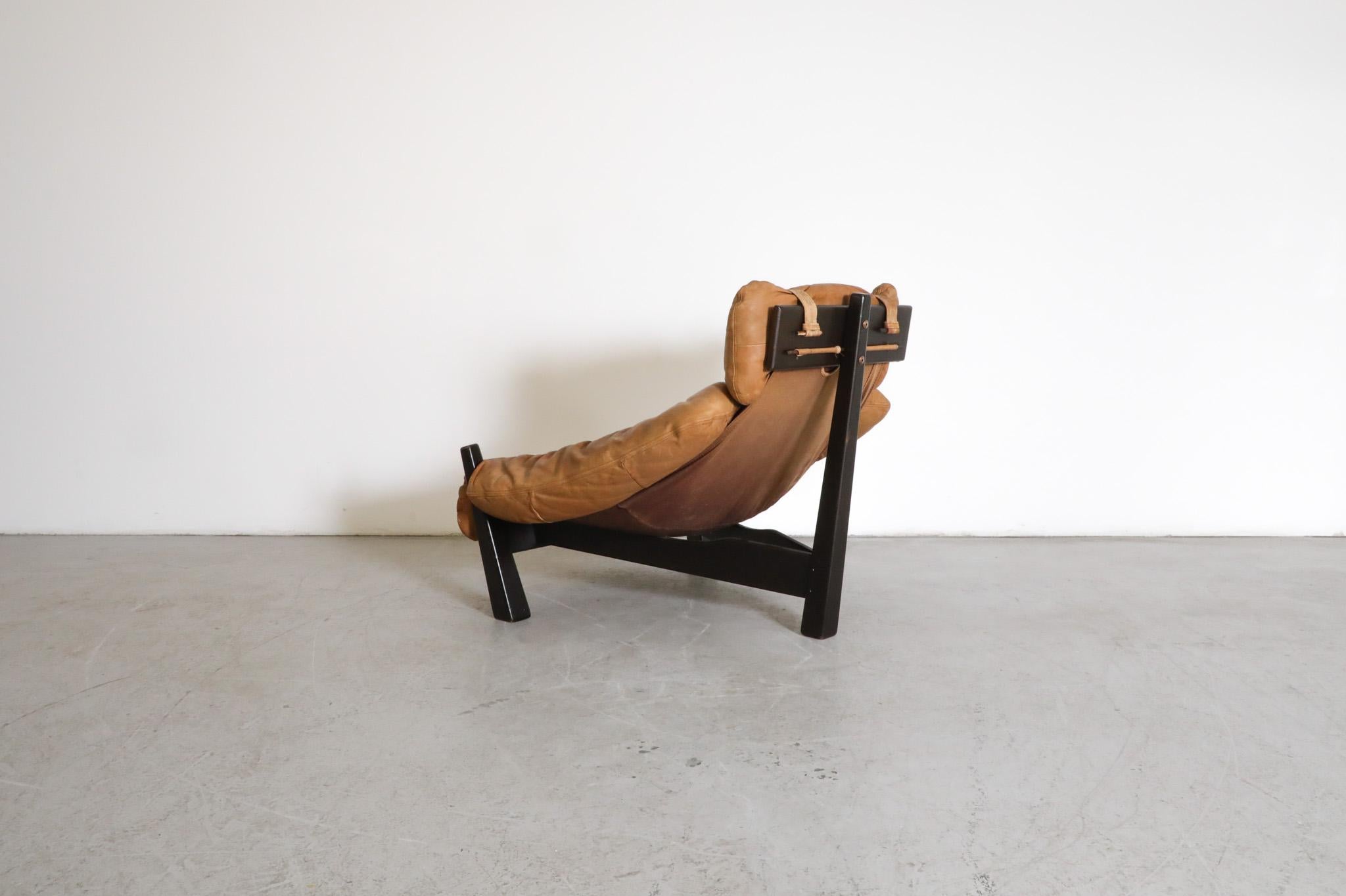 Chaise longue en cuir de style Percival Lafer de Gerard Van Den Berg pour Montis Bon état - En vente à Los Angeles, CA