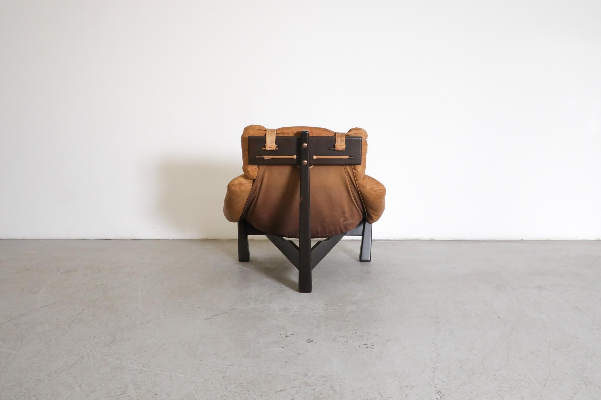 Milieu du XXe siècle Chaise longue en cuir de style Percival Lafer de Gerard Van Den Berg pour Montis en vente