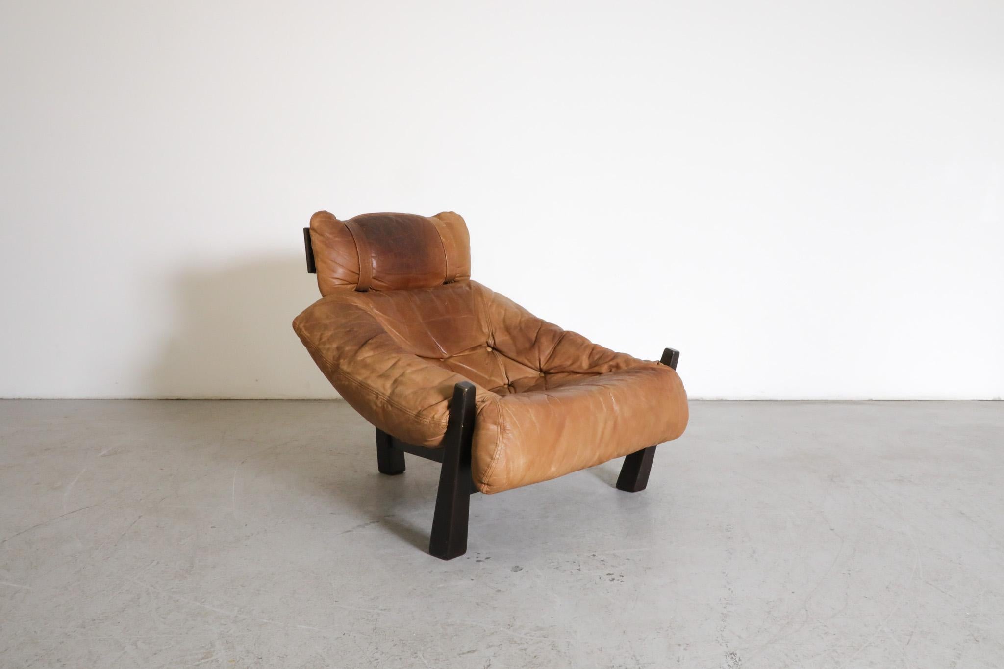 Percival Lafer Style Leather Lounge Chair by Gerard Van Den Berg for Montis For Sale 2
