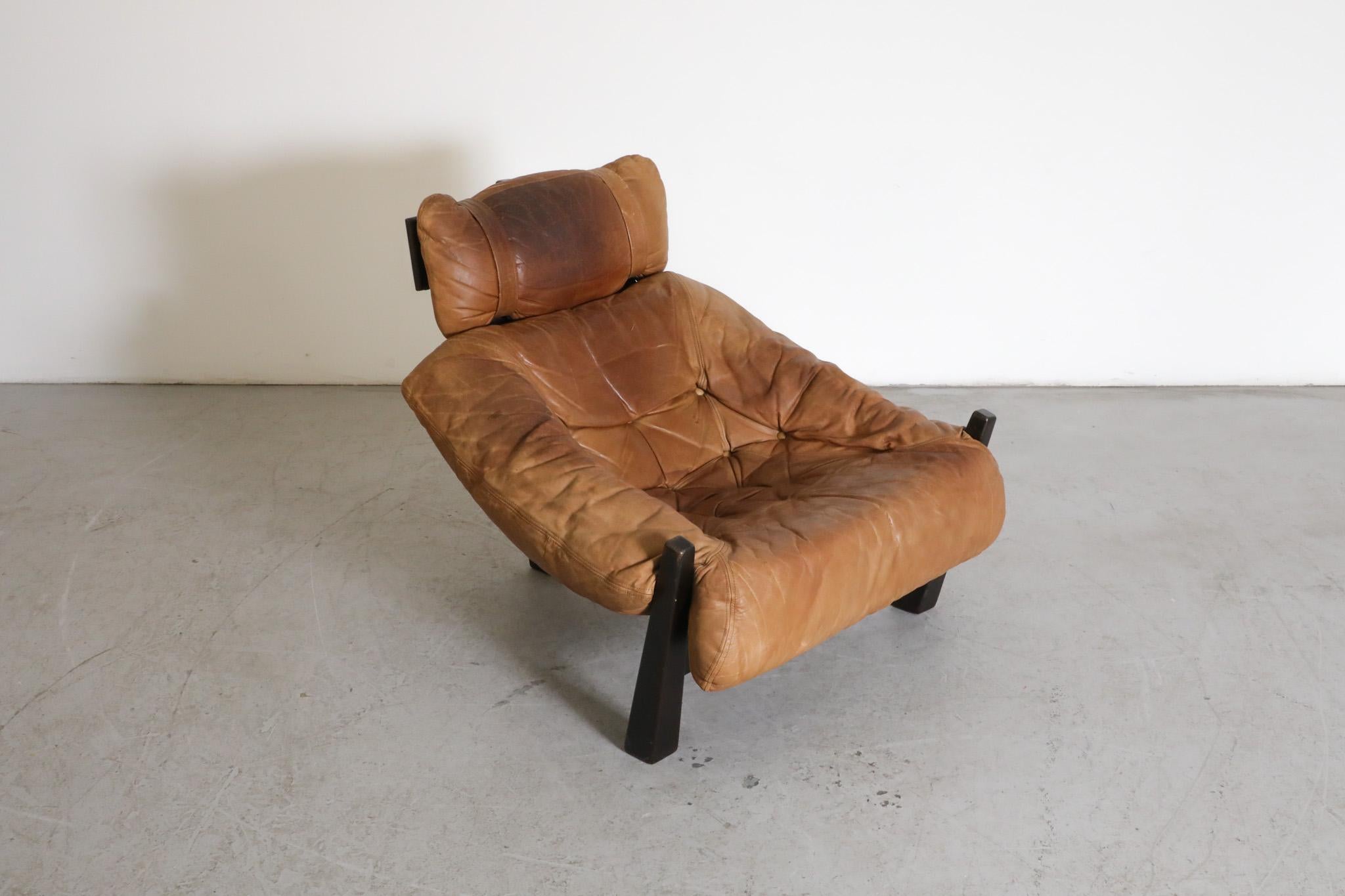 Percival Lafer Style Leather Lounge Chair by Gerard Van Den Berg for Montis For Sale 3