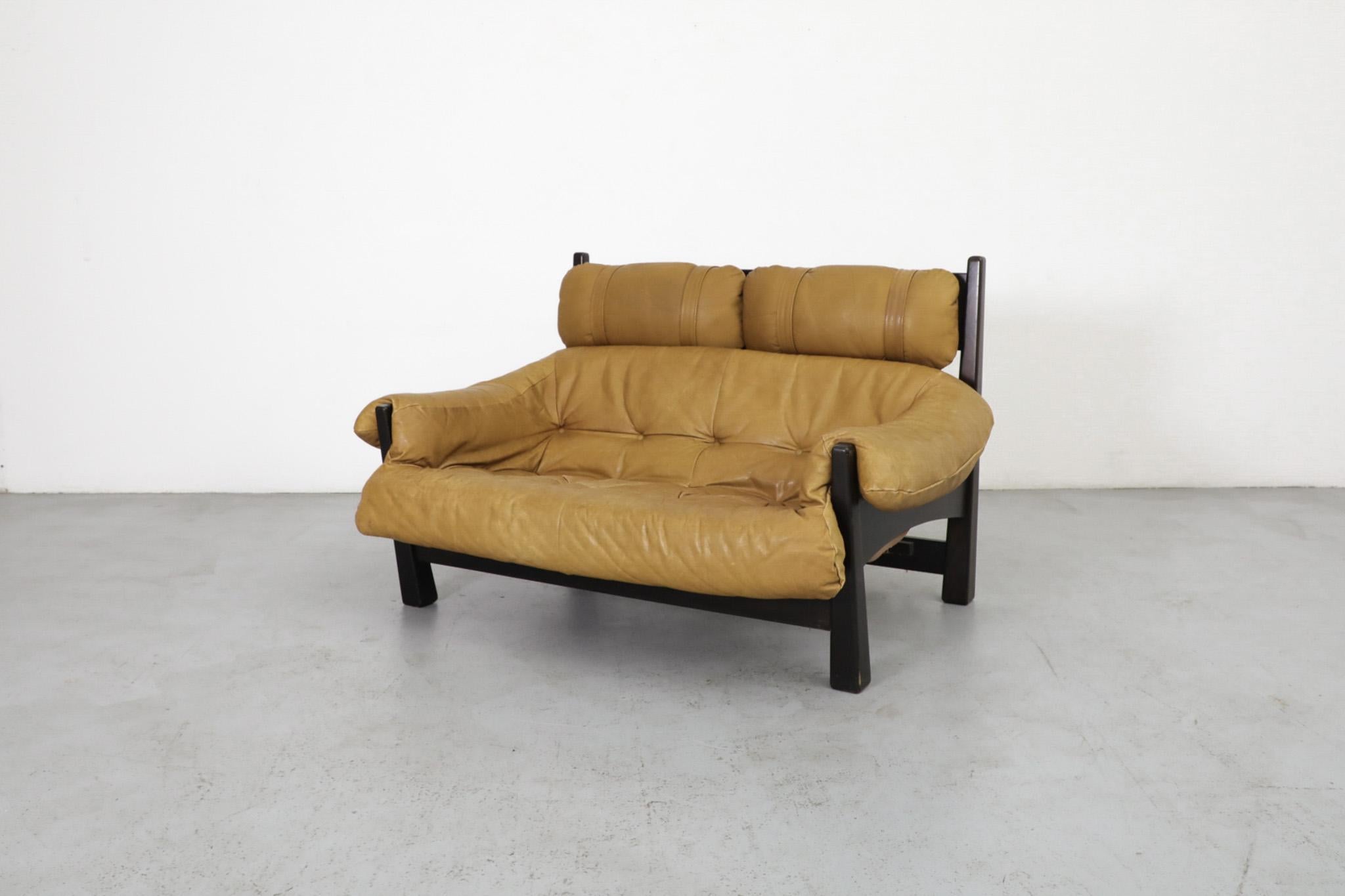 Percival Lafer Style Leather Loveseat Sofa by Gerard van den Berg for Montis 7