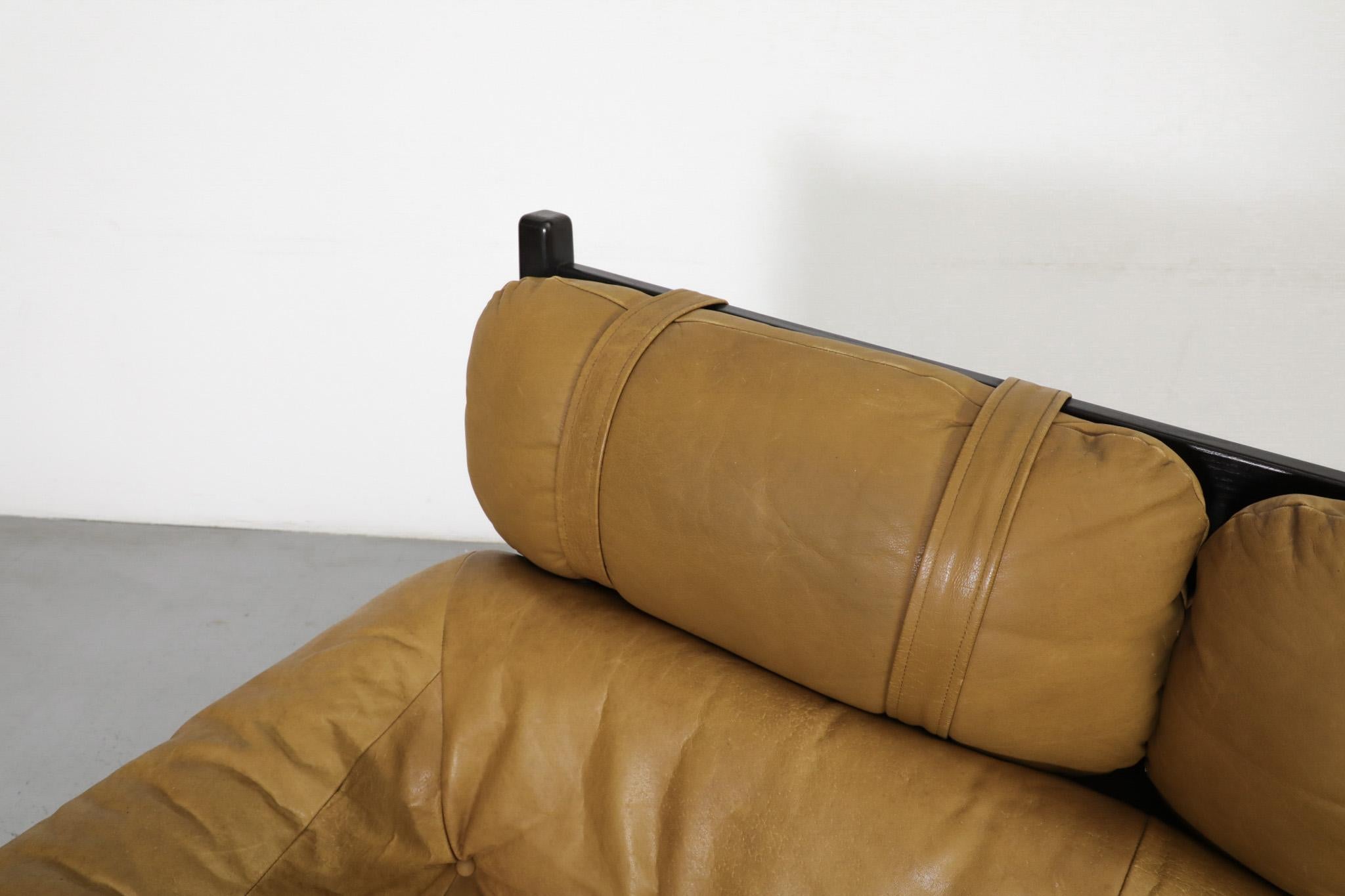 Percival Lafer Style Leather Loveseat Sofa by Gerard van den Berg for Montis 9