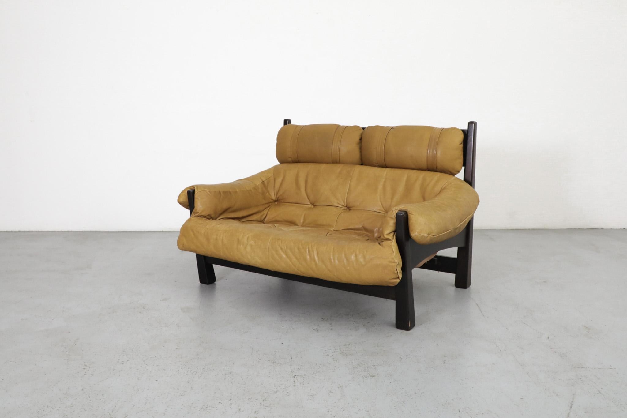 Dutch Percival Lafer Style Leather Loveseat Sofa by Gerard van den Berg for Montis