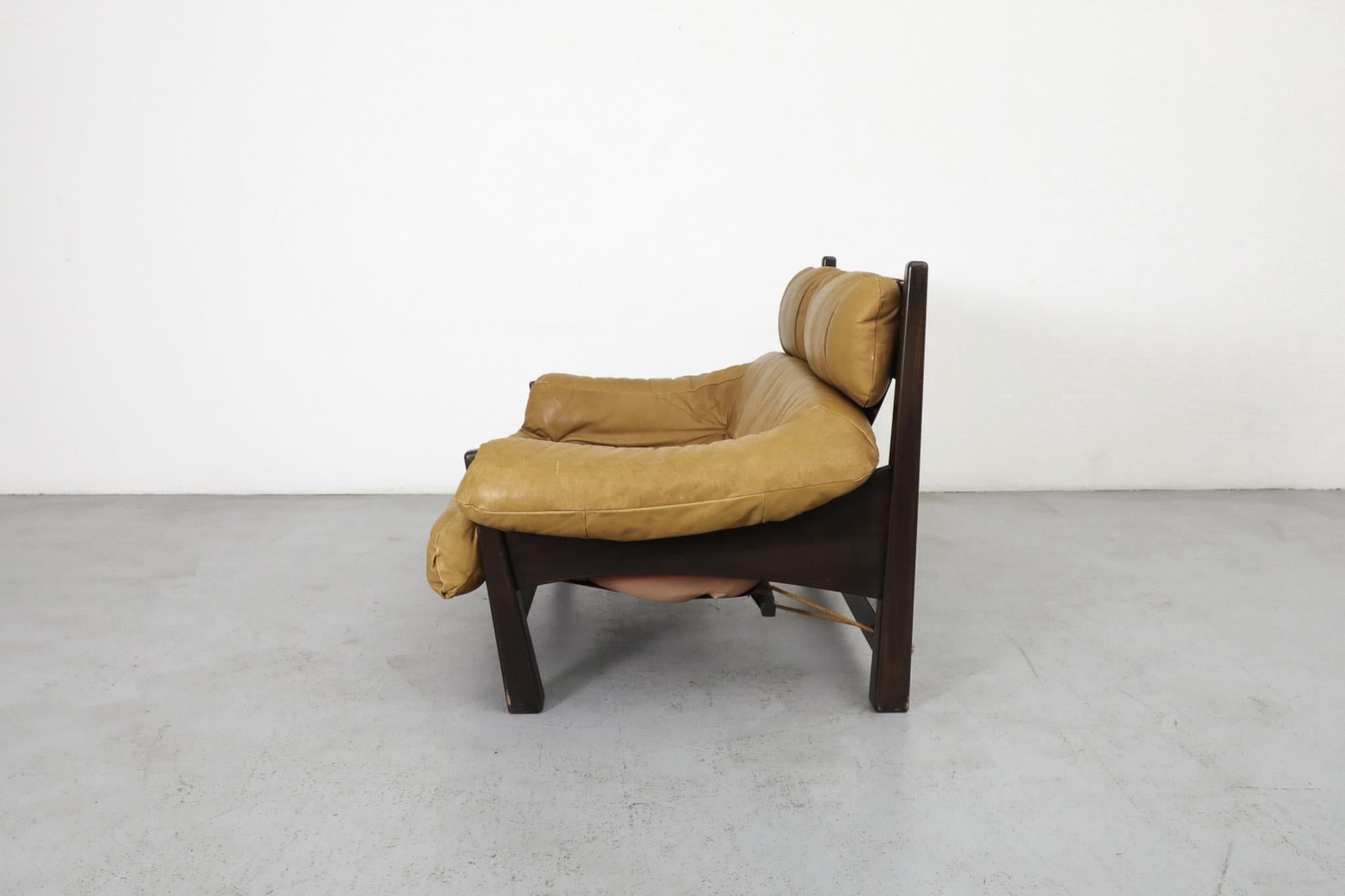 Percival Lafer Style Leather Loveseat Sofa by Gerard van den Berg for Montis In Good Condition In Los Angeles, CA