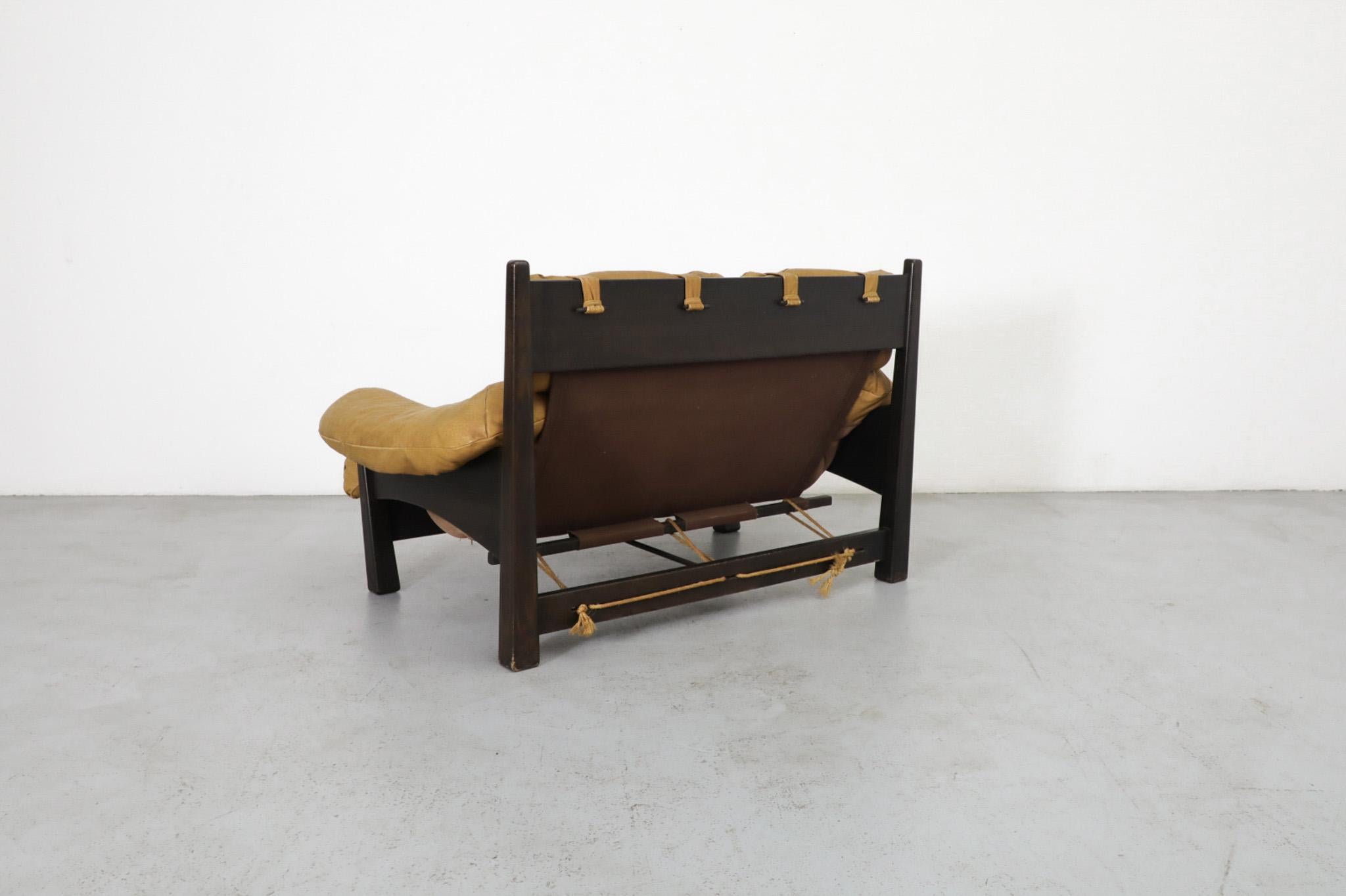 20th Century Percival Lafer Style Leather Loveseat Sofa by Gerard van den Berg for Montis