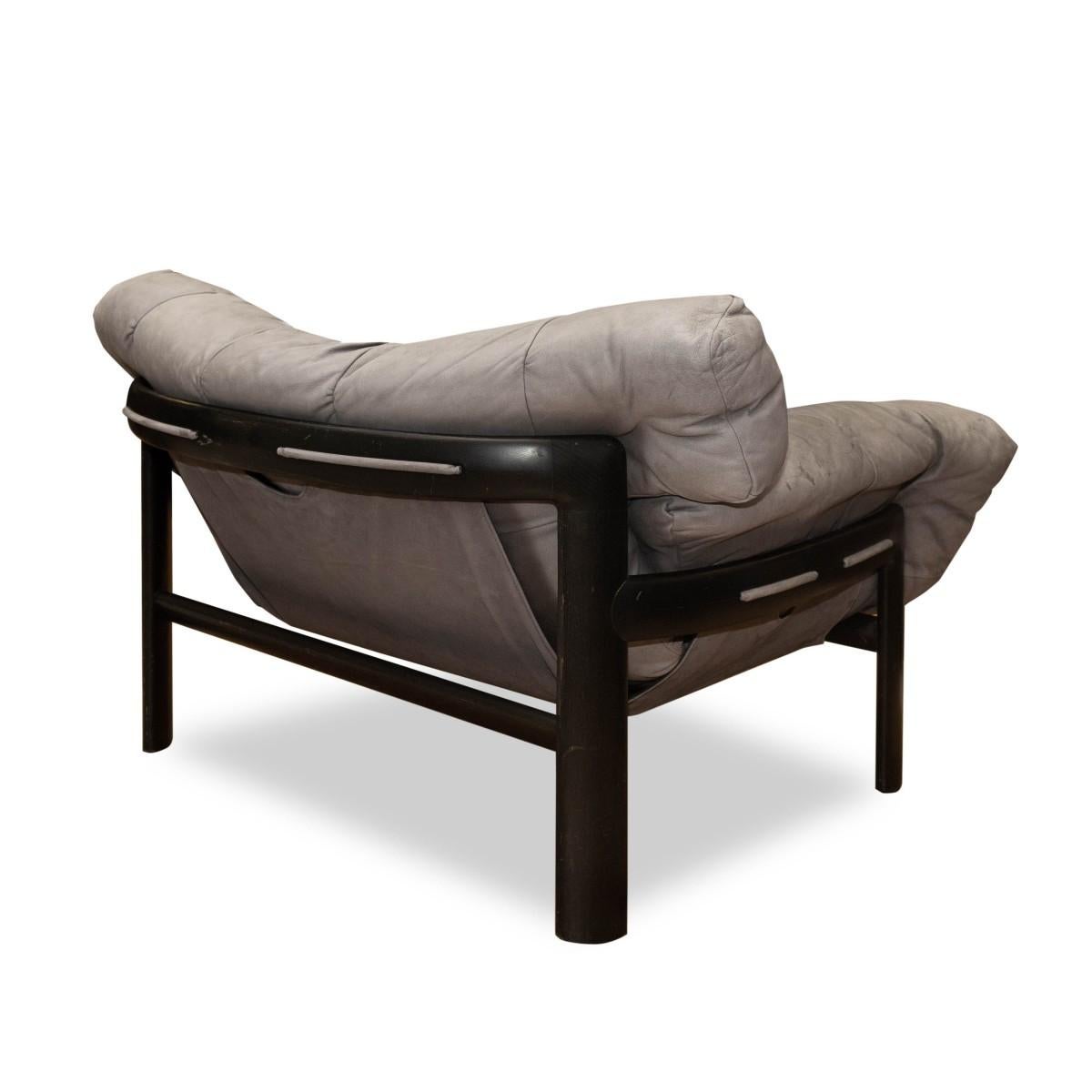 Unknown Percival Lafer Style Leather and Wood Sofa and Chair Set