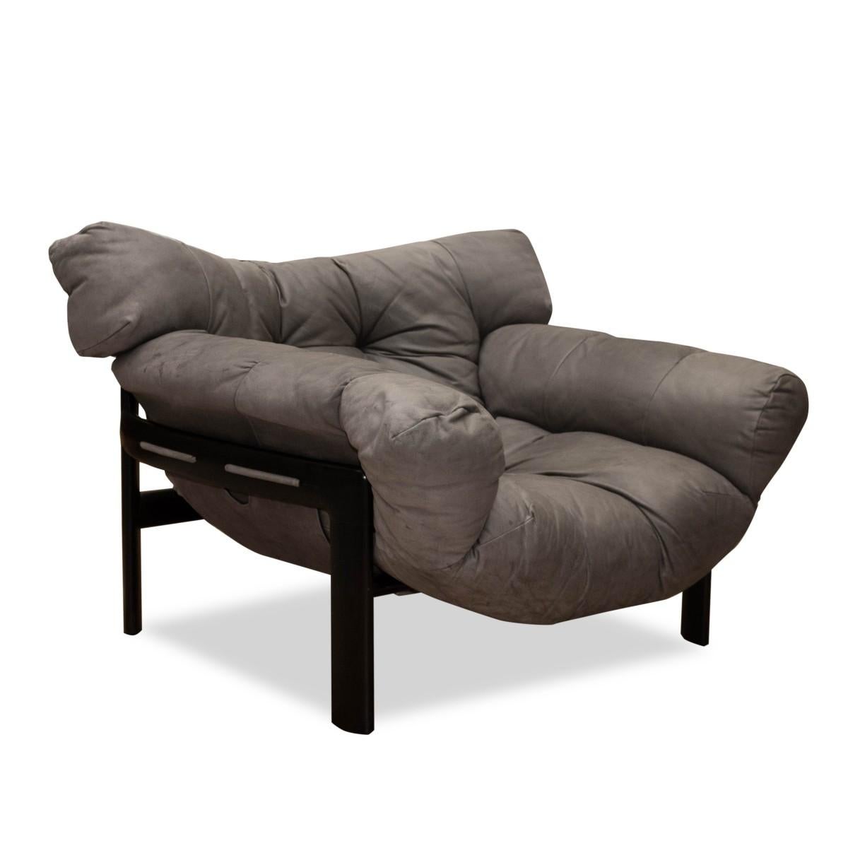 Percival Lafer Style Leather and Wood Sofa and Chair Set In Good Condition In New York, NY