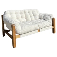 Percival Lafer Style Loveseat in White Boucle