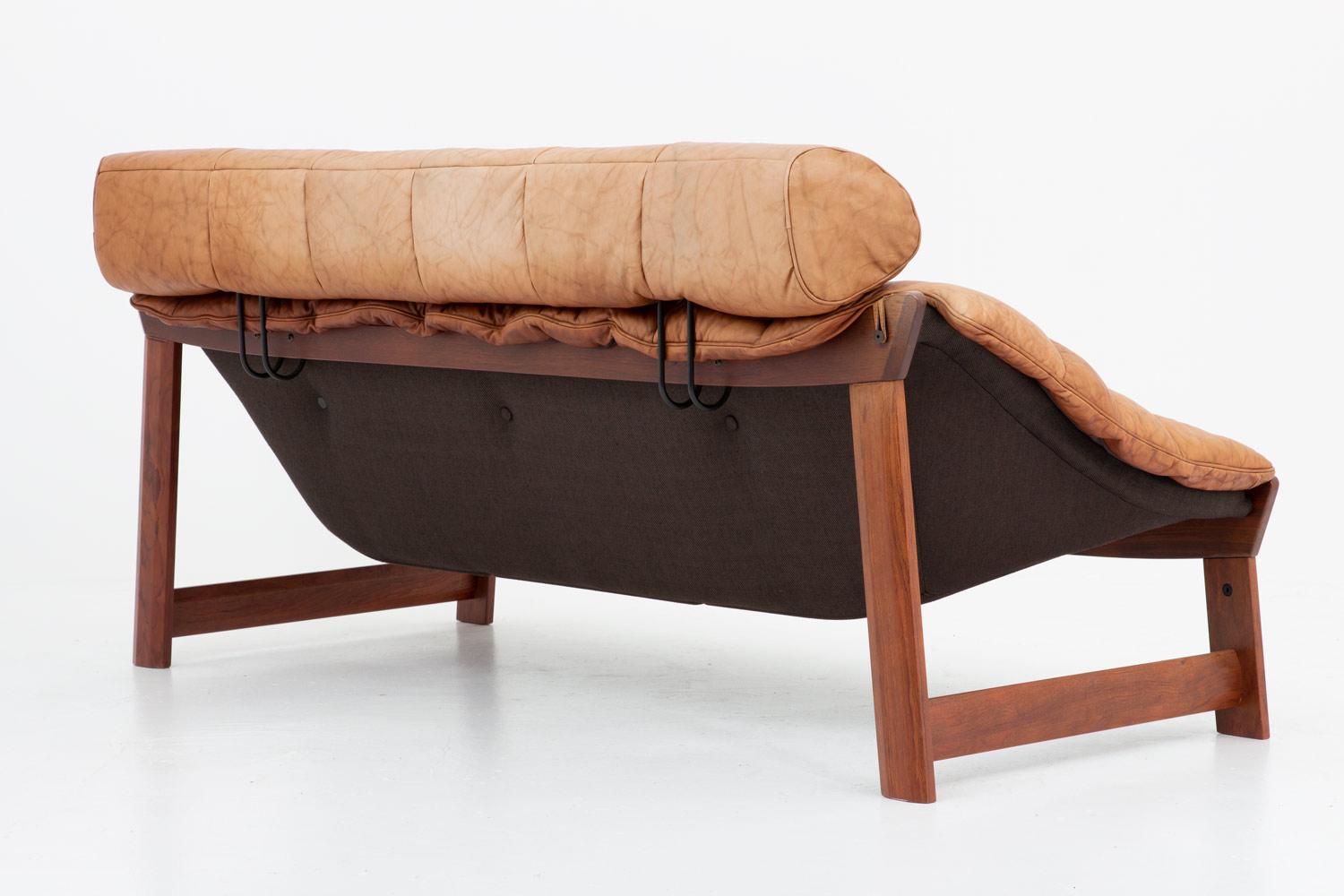 Percival Sofas und Sessel im Lafér-Stil aus cognacfarbenem Leder 5