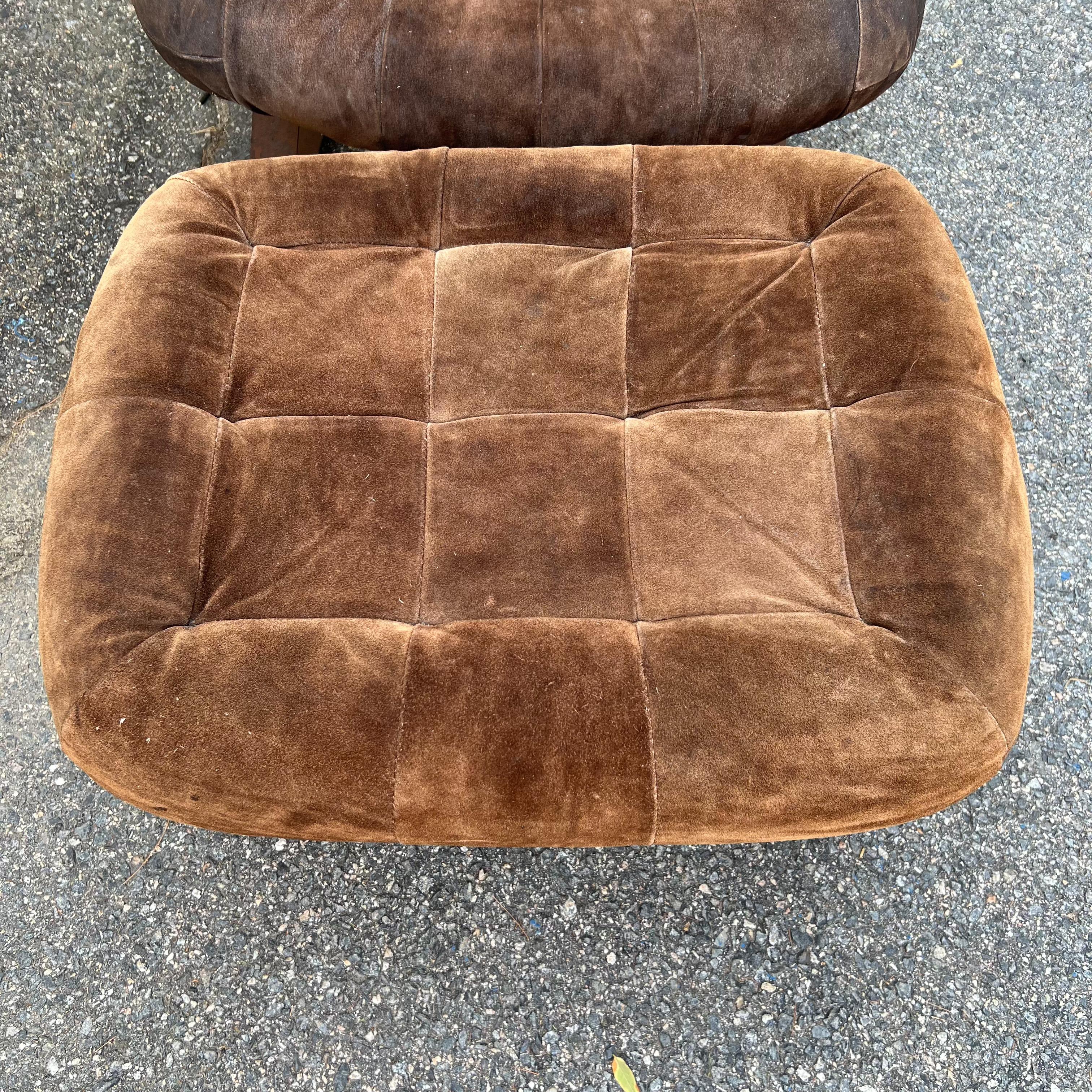 Percival Lafer Suede Earth Lounge Chair and Ottoman 7