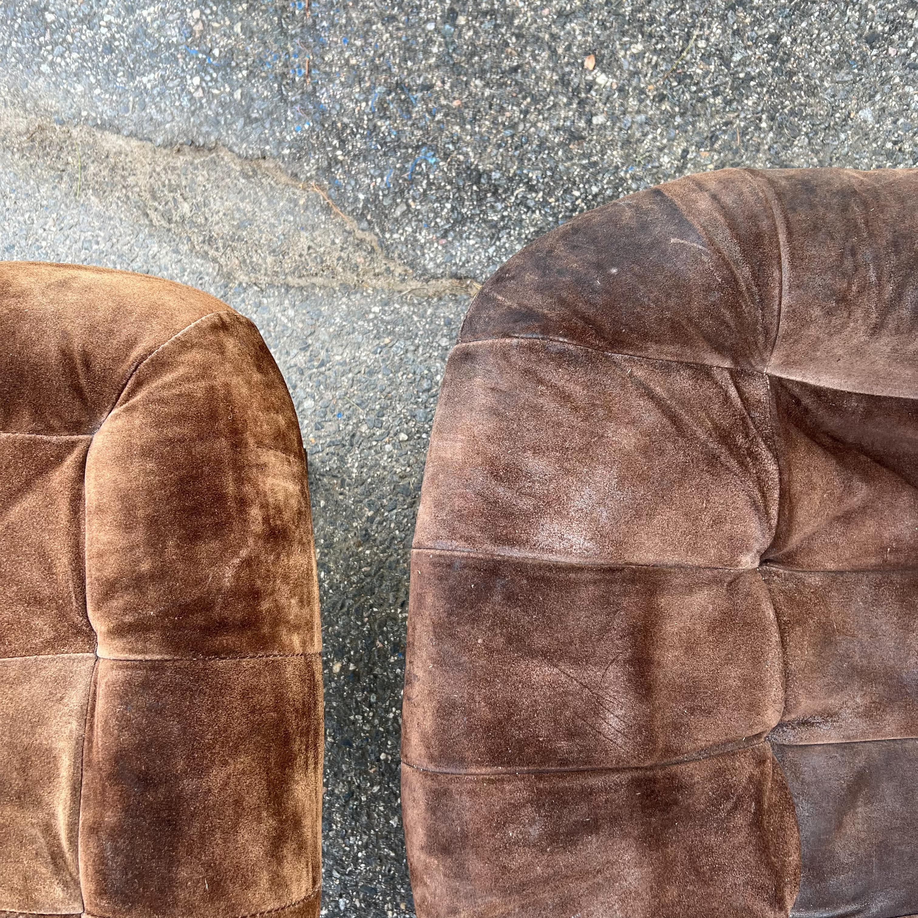 Percival Lafer Suede Earth Lounge Chair and Ottoman 1