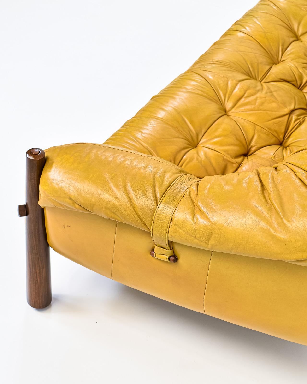 mustard yellow leather couch