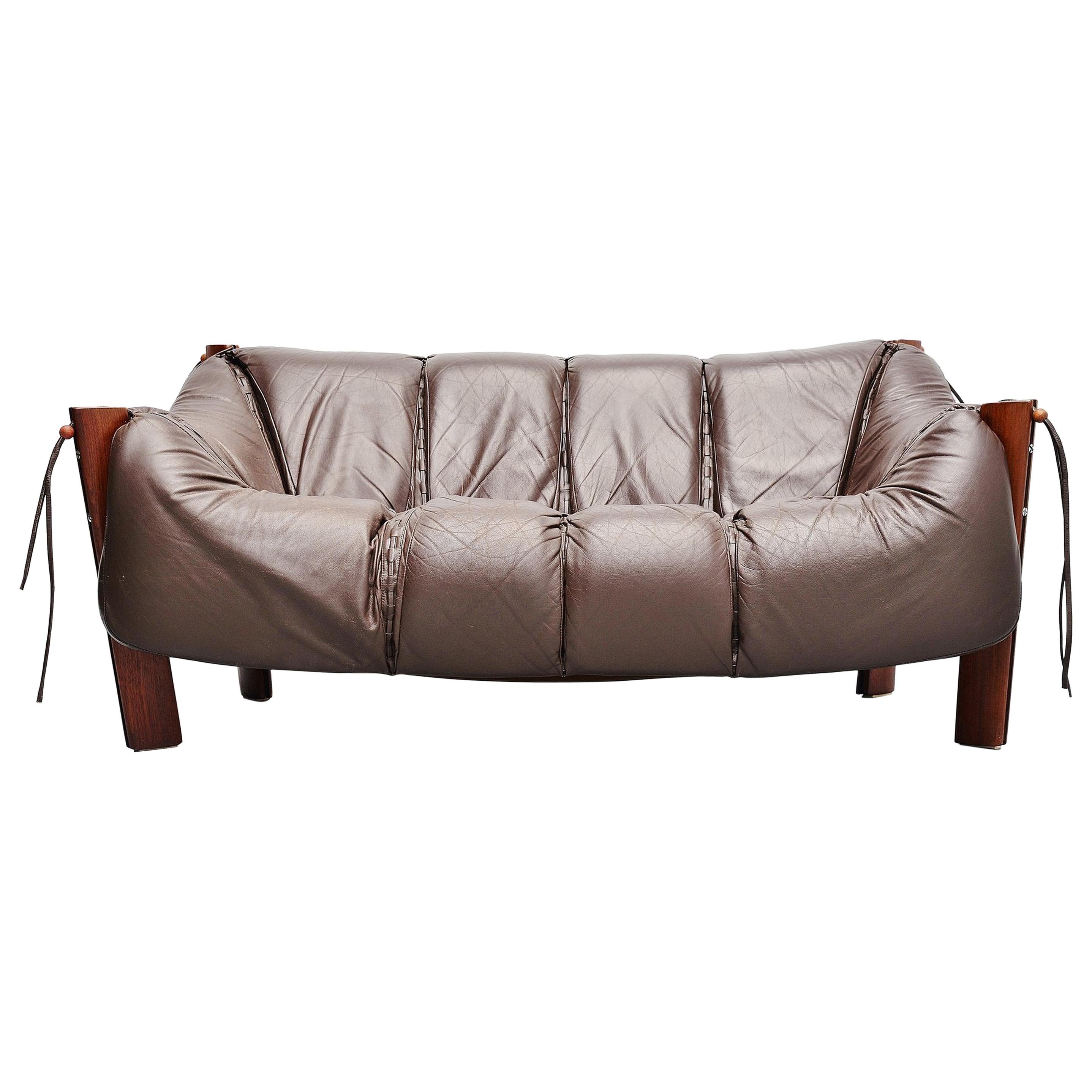 Percival Lafer Two-Seat Sofa in Mahogany Brazil, 1960