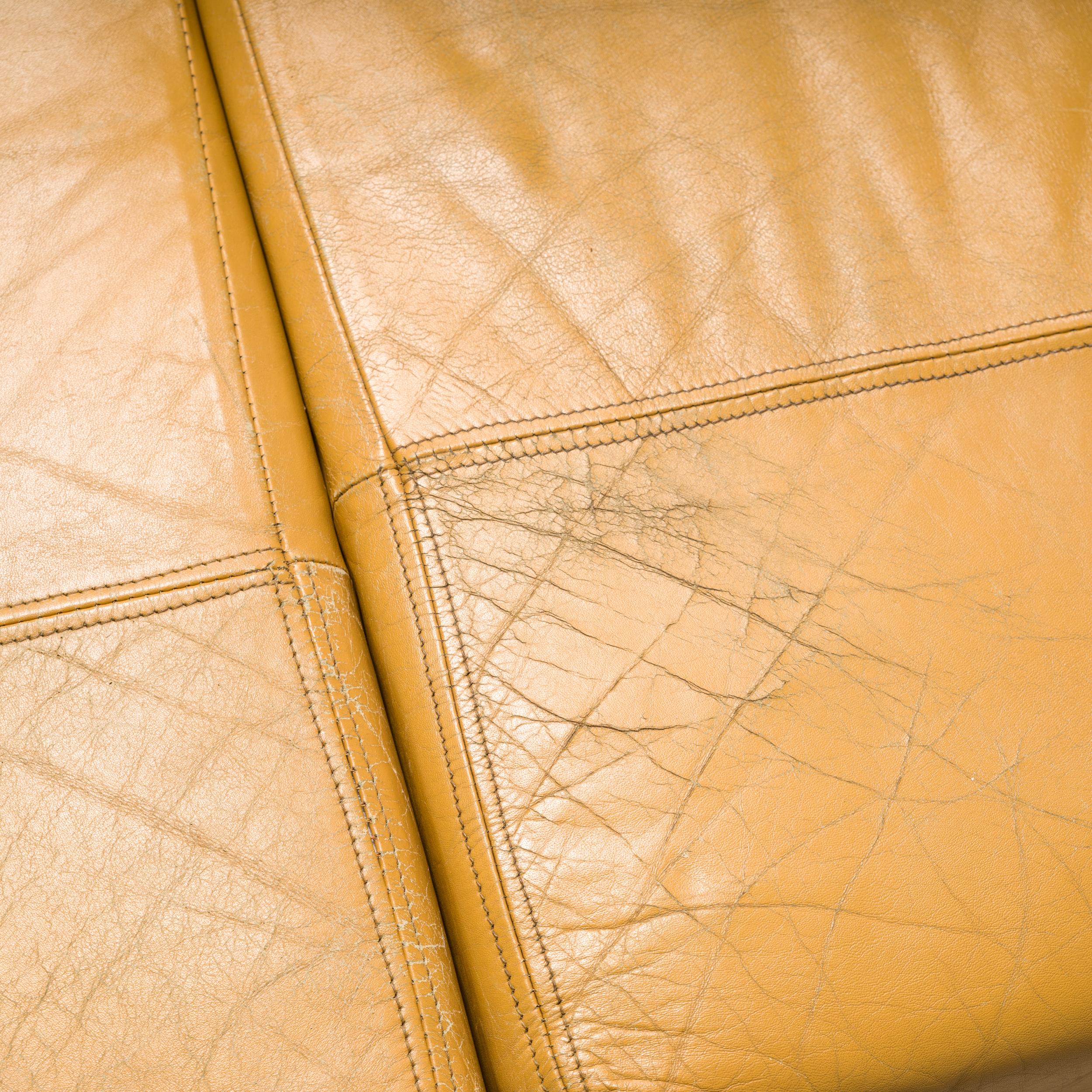 Percival Lafer Yellow Leather 2 Seat Sofa, circa 1960 For Sale 4