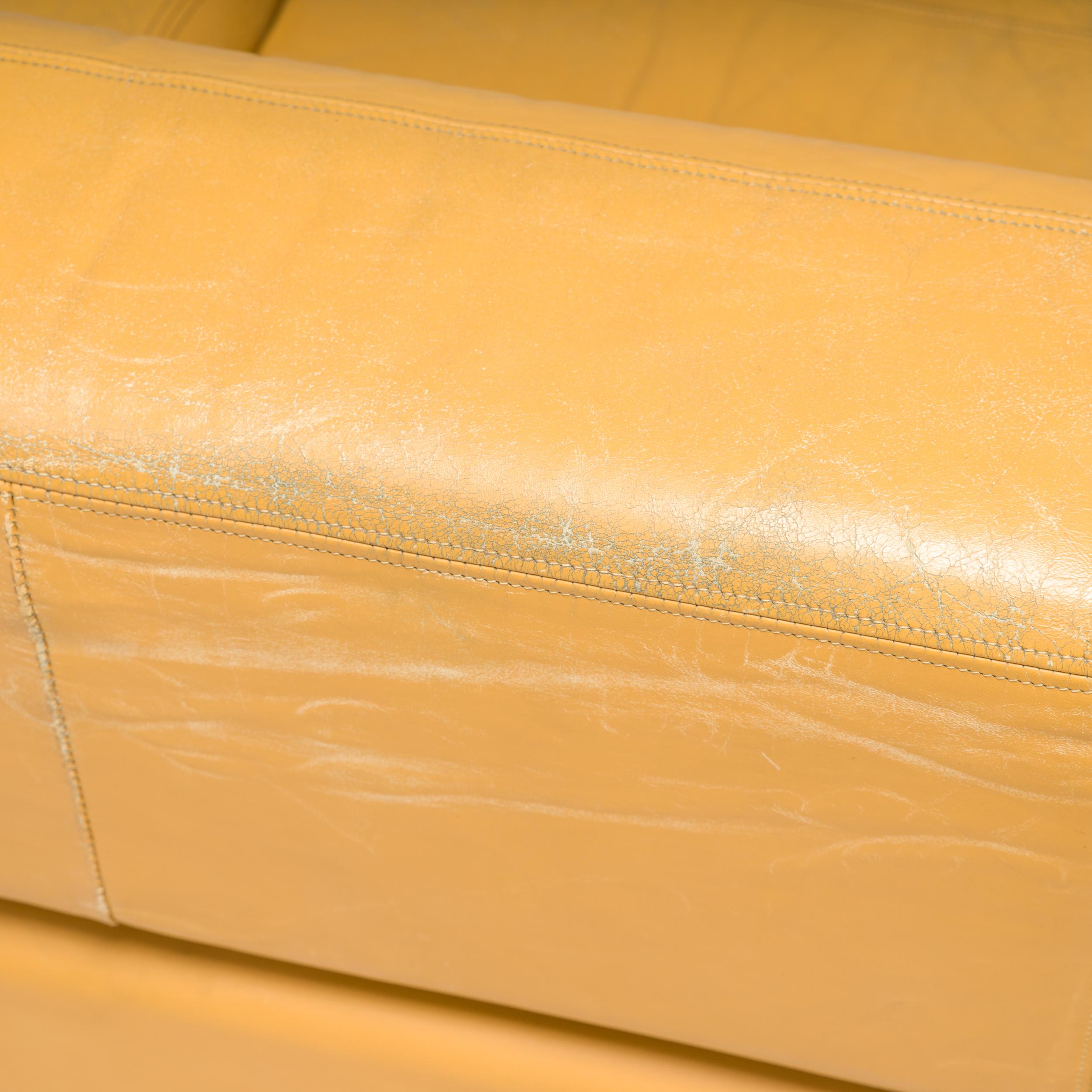 Percival Lafer Yellow Leather 2 Seat Sofa, circa 1960 For Sale 8