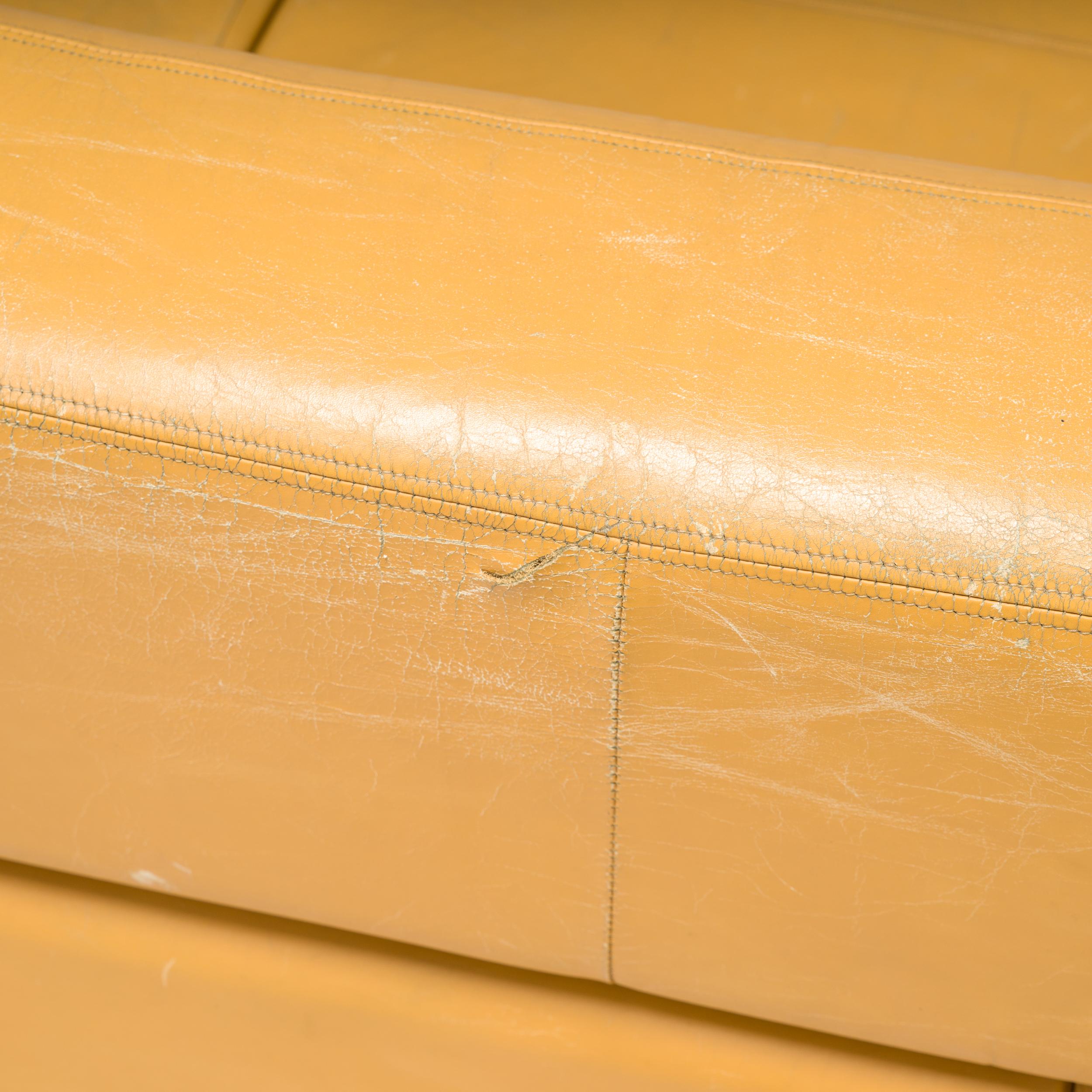Percival Lafer Yellow Leather 2 Seat Sofa, circa 1960 For Sale 9
