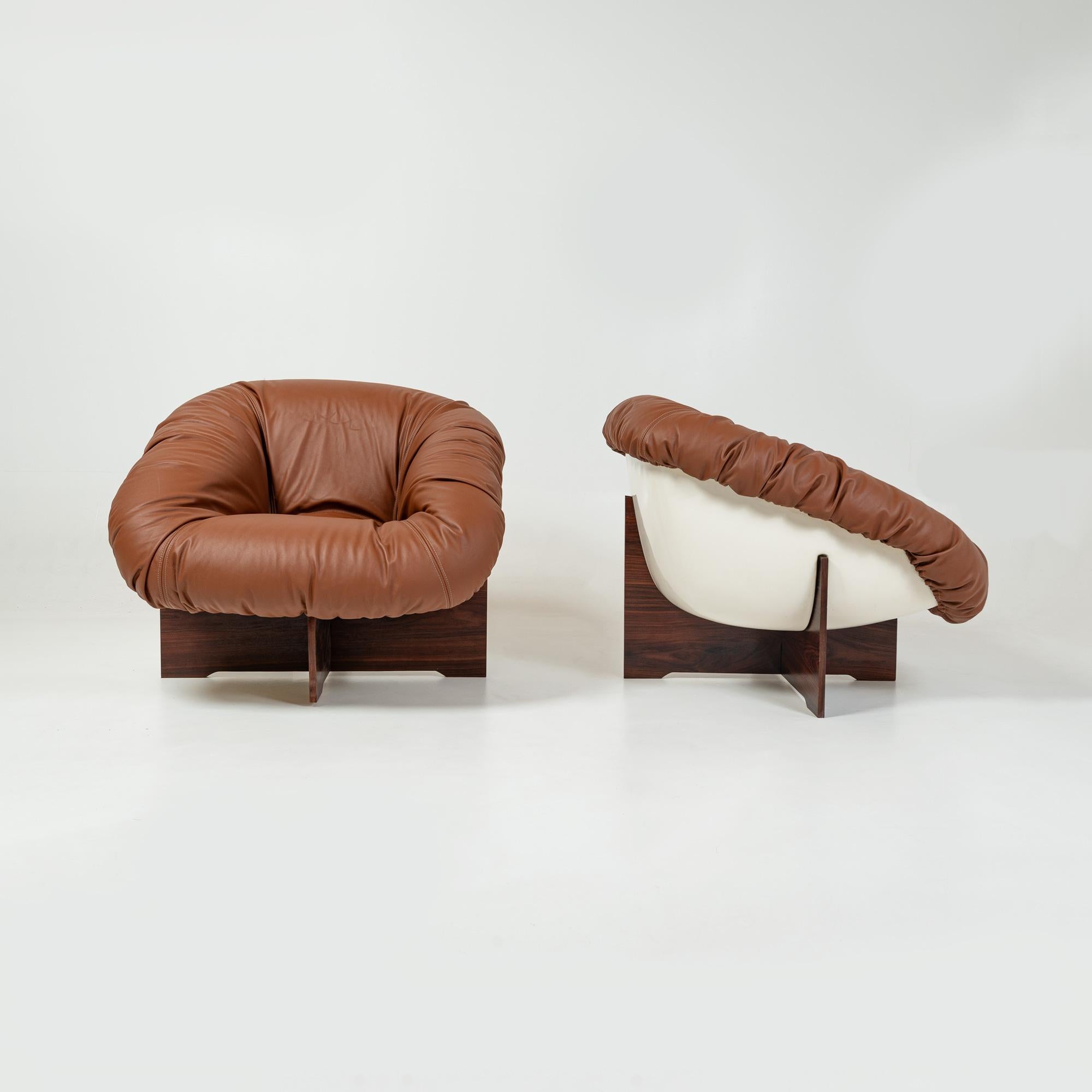 Percival Lafer's Lounge Chair model MP-61 in Maharam Leather and Rosewood, 1973 For Sale 7