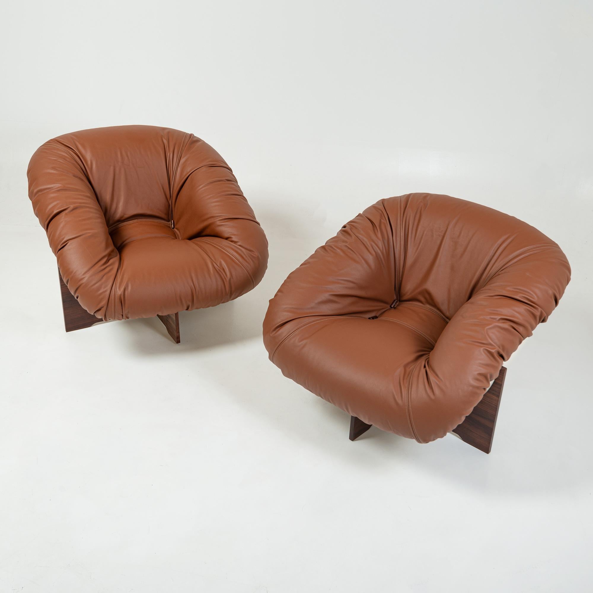 Percival Lafer's Lounge Chair model MP-61 in Maharam Leather and Rosewood, 1973 For Sale 8