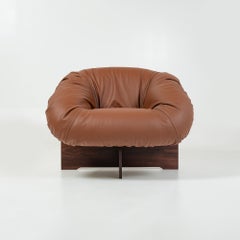 Percival Lafer's Lounge Chair model MP-61 in Maharam Leather and Rosewood, 1973