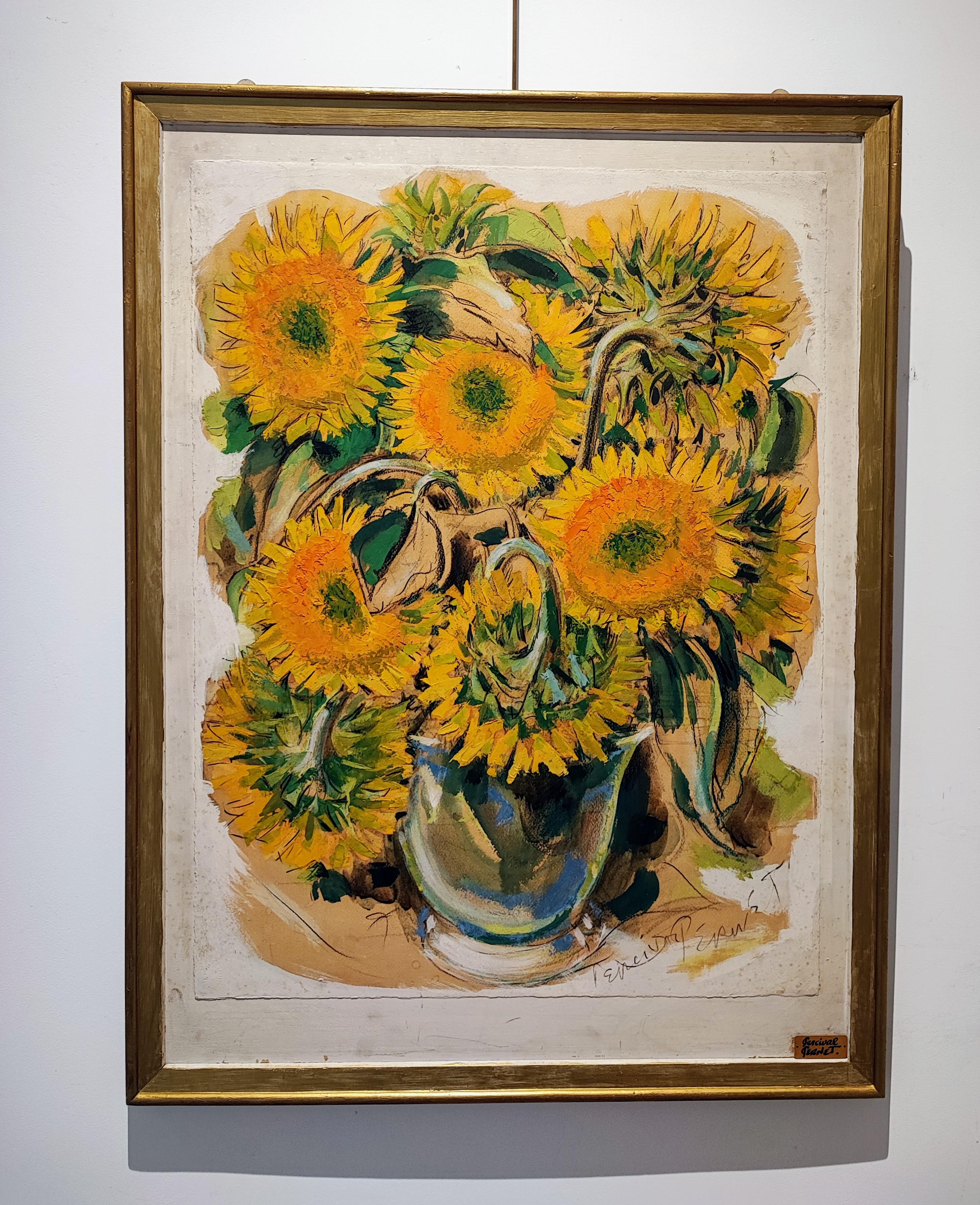 Bouquet of sunflowers - Painting by Percival Pernet