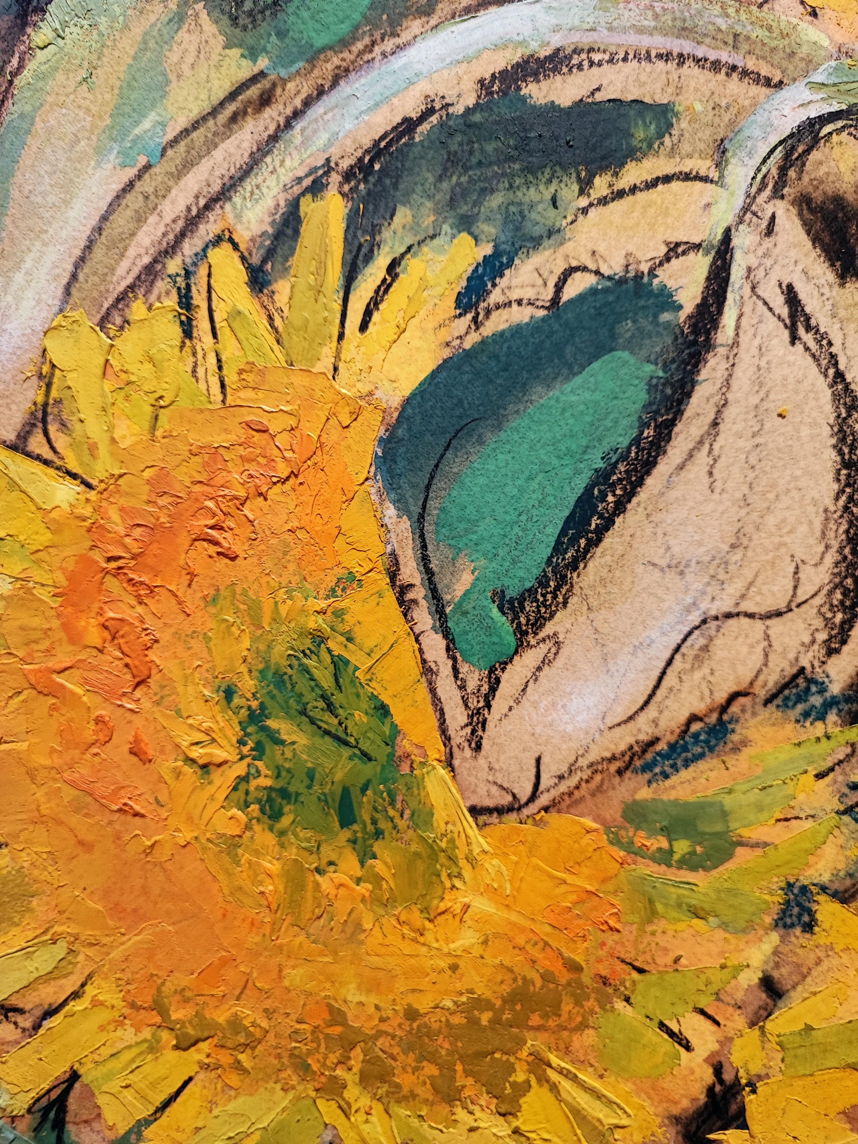 Bouquet of sunflowers - Modern Painting by Percival Pernet