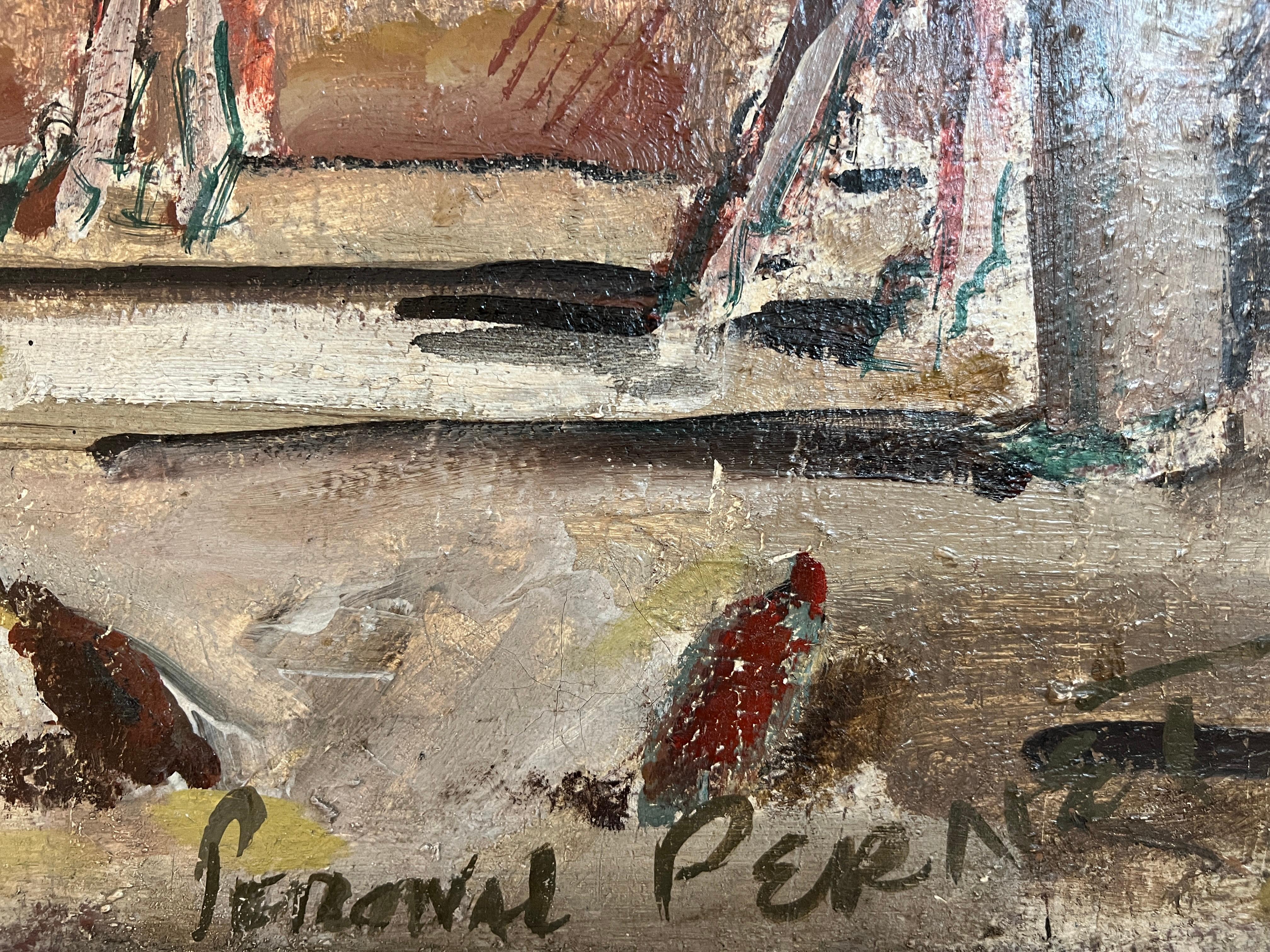 Horse dealers - Brown Landscape Painting by Percival Pernet