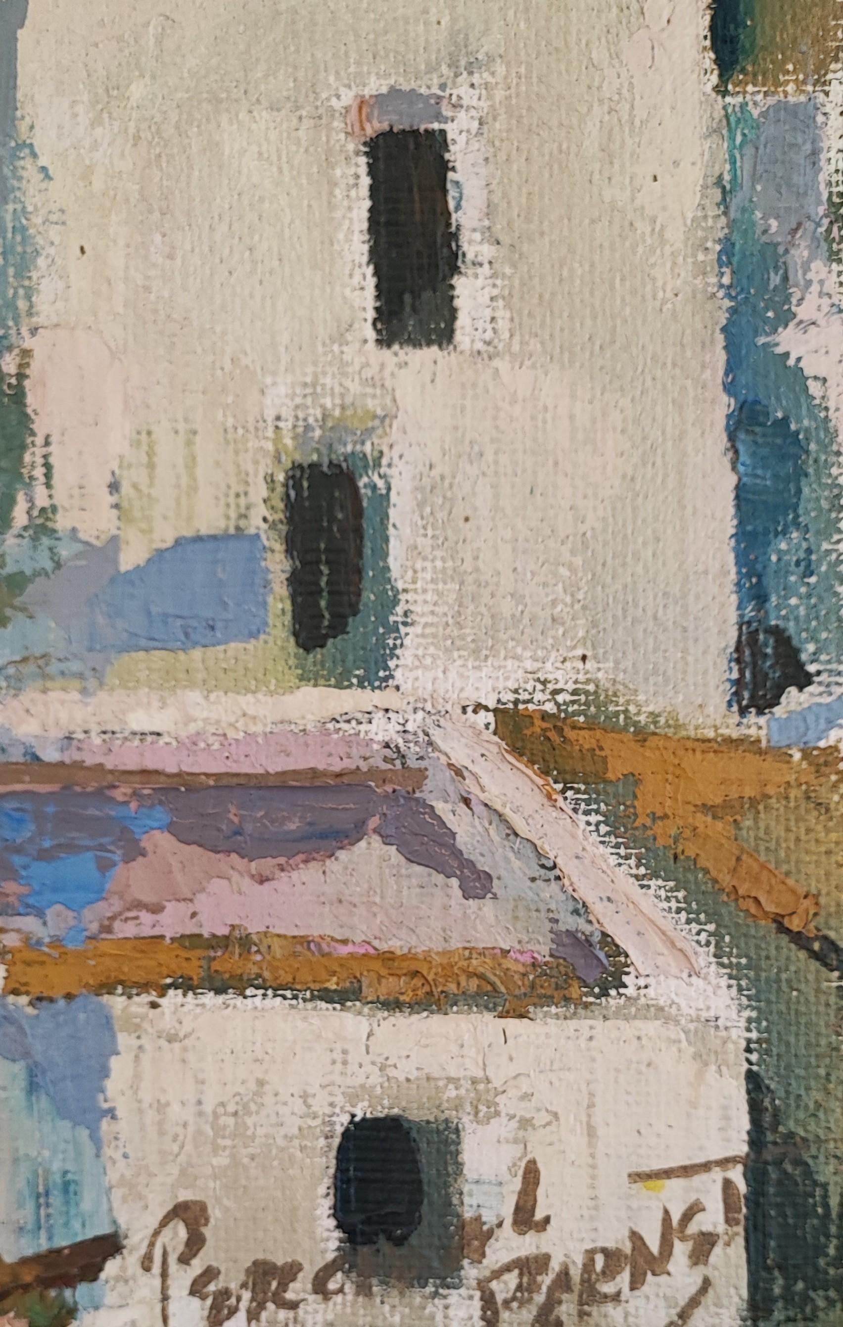Ibiza - Gris Landscape Painting par Percival Pernet