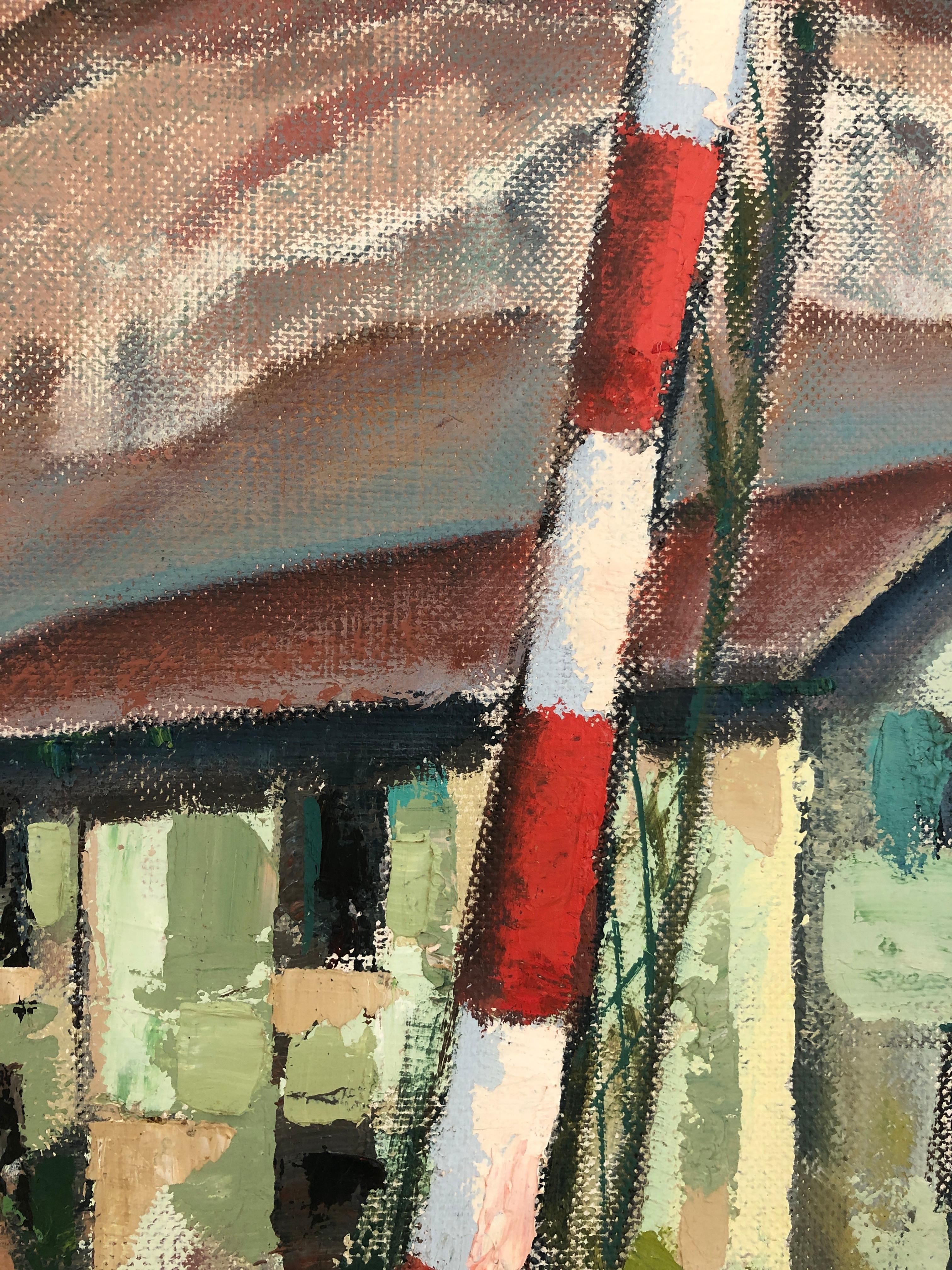 Der Bahnübergang und der Salève (Grau), Landscape Painting, von Percival Pernet