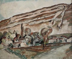 Small village in autumn and Le Salève