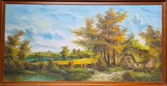 The Cottage, A Rural Idyll, Large Scale French Country Landscape. Oil on Canvas.