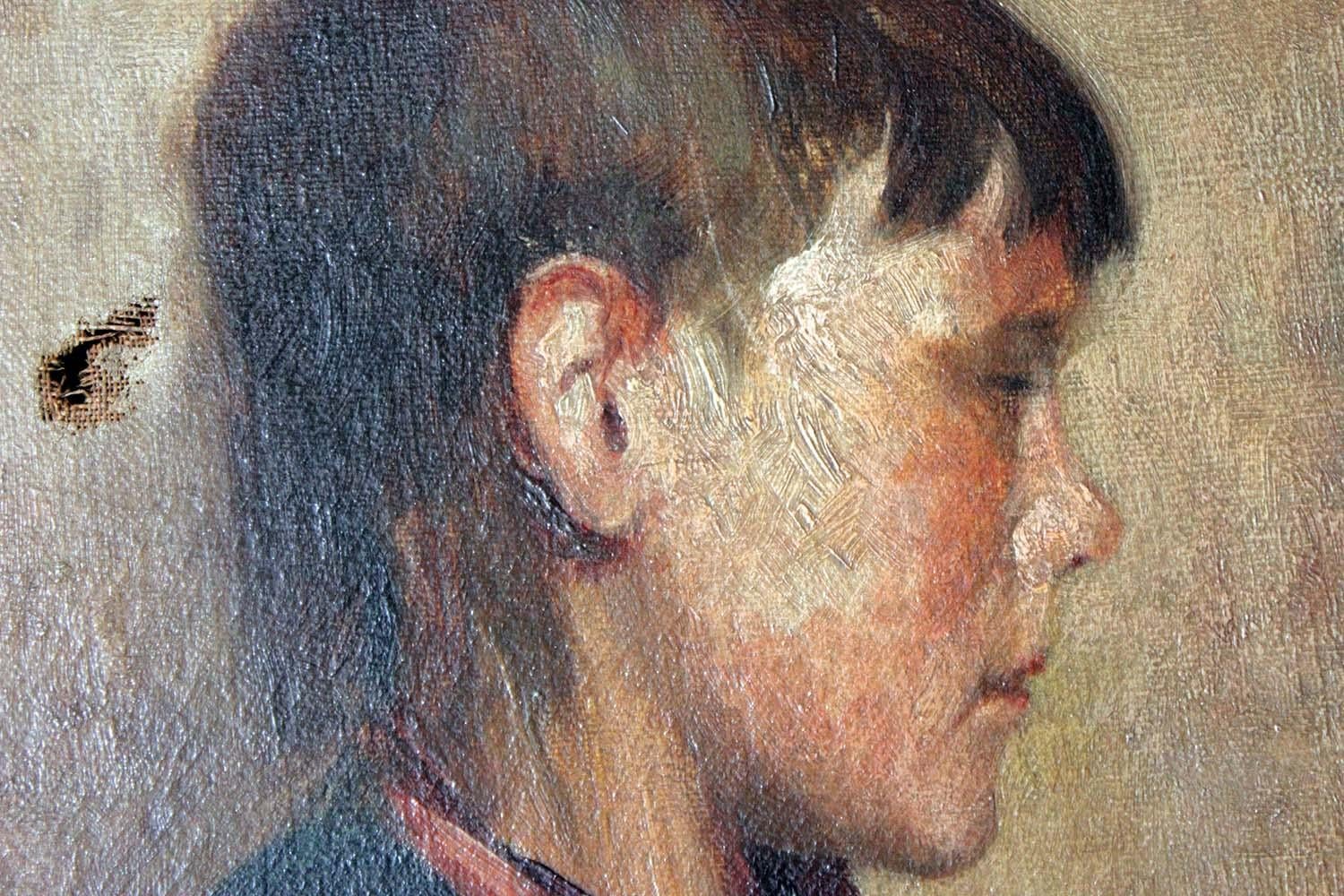 Hand-Painted Percy Bedford, An Oil on Canvas Portrait of a Boy, circa 1893