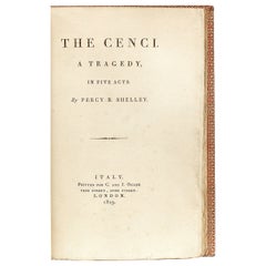 Percy Bysshe SHELLEY. Die Cenci. Eine Tragödie, in fünf Akten. 1819 - ERSTAUSGABE