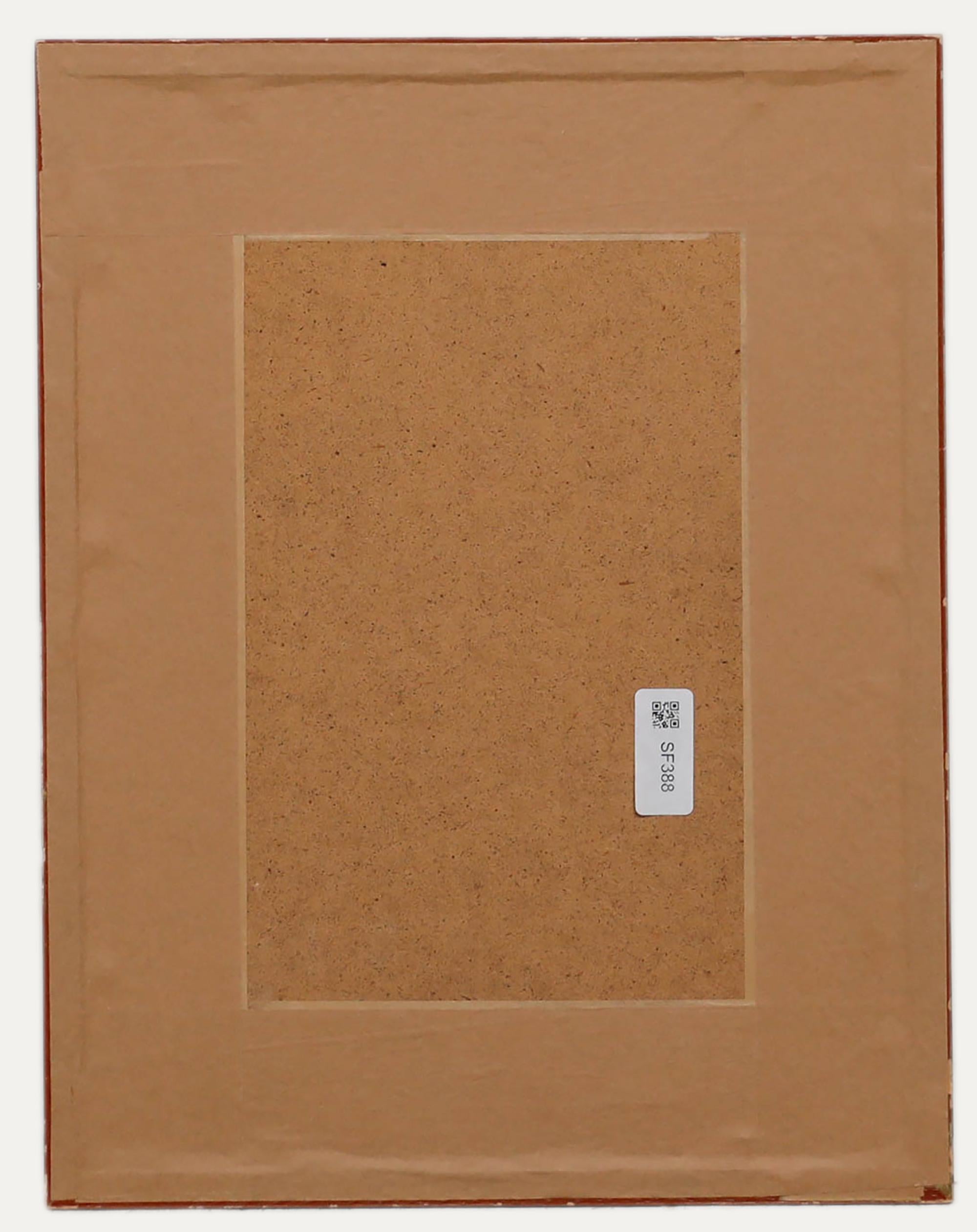 Percy Drake-Brookshaw (1907-1993) - 1971 Woodcut, Nine Lives 15 - Beige Portrait Print by Percy Drake Brookshaw