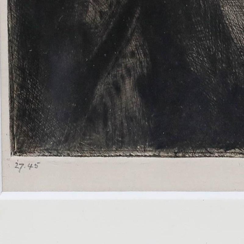 Percy Lancaster (1878-1951) - Gerahmte Radierung aus dem frühen 20. Jahrhundert, Ein bretonisches Mädchen im Angebot 3