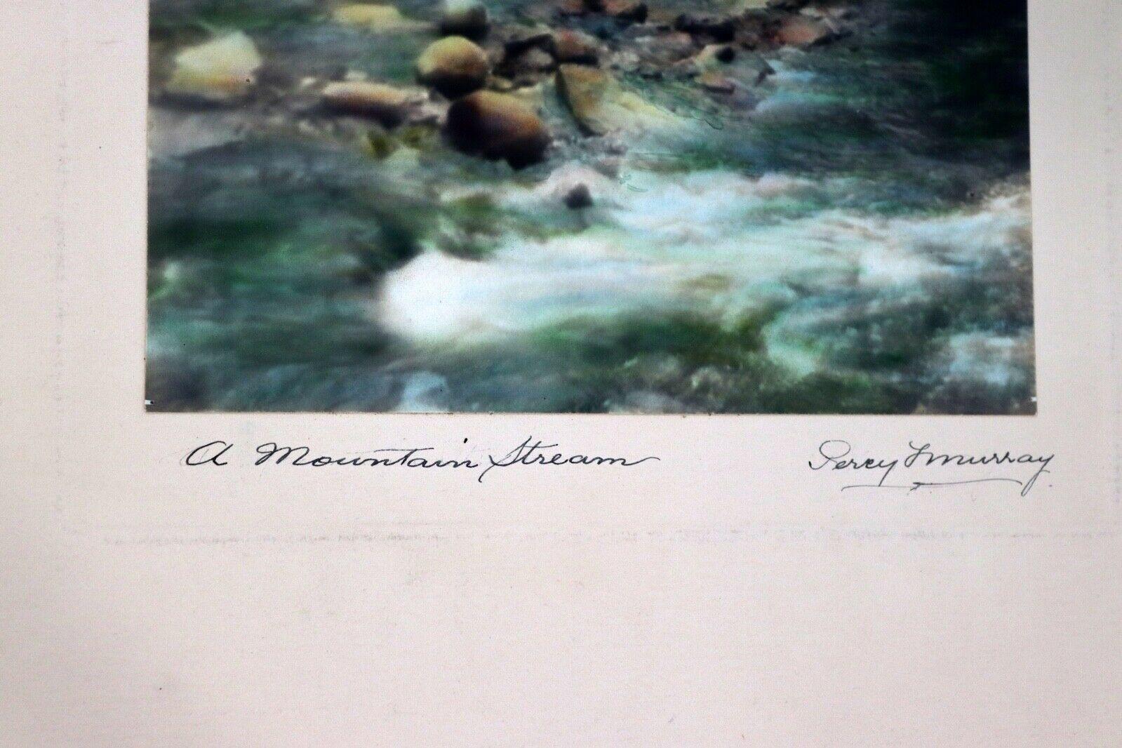 Early 20th Century Percy Murray A Mountain Stream Signed Vintage Photo For Sale