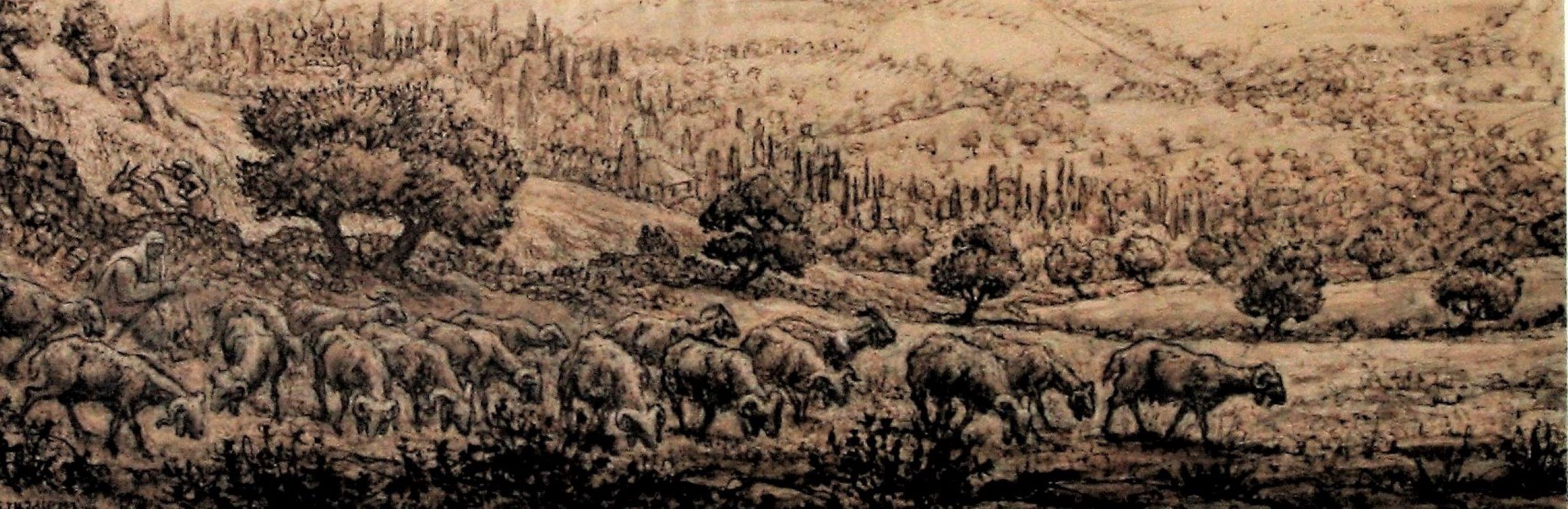 Jerusalén - Landscape Print Gris de Percy John Delf Smith, R.D.I.