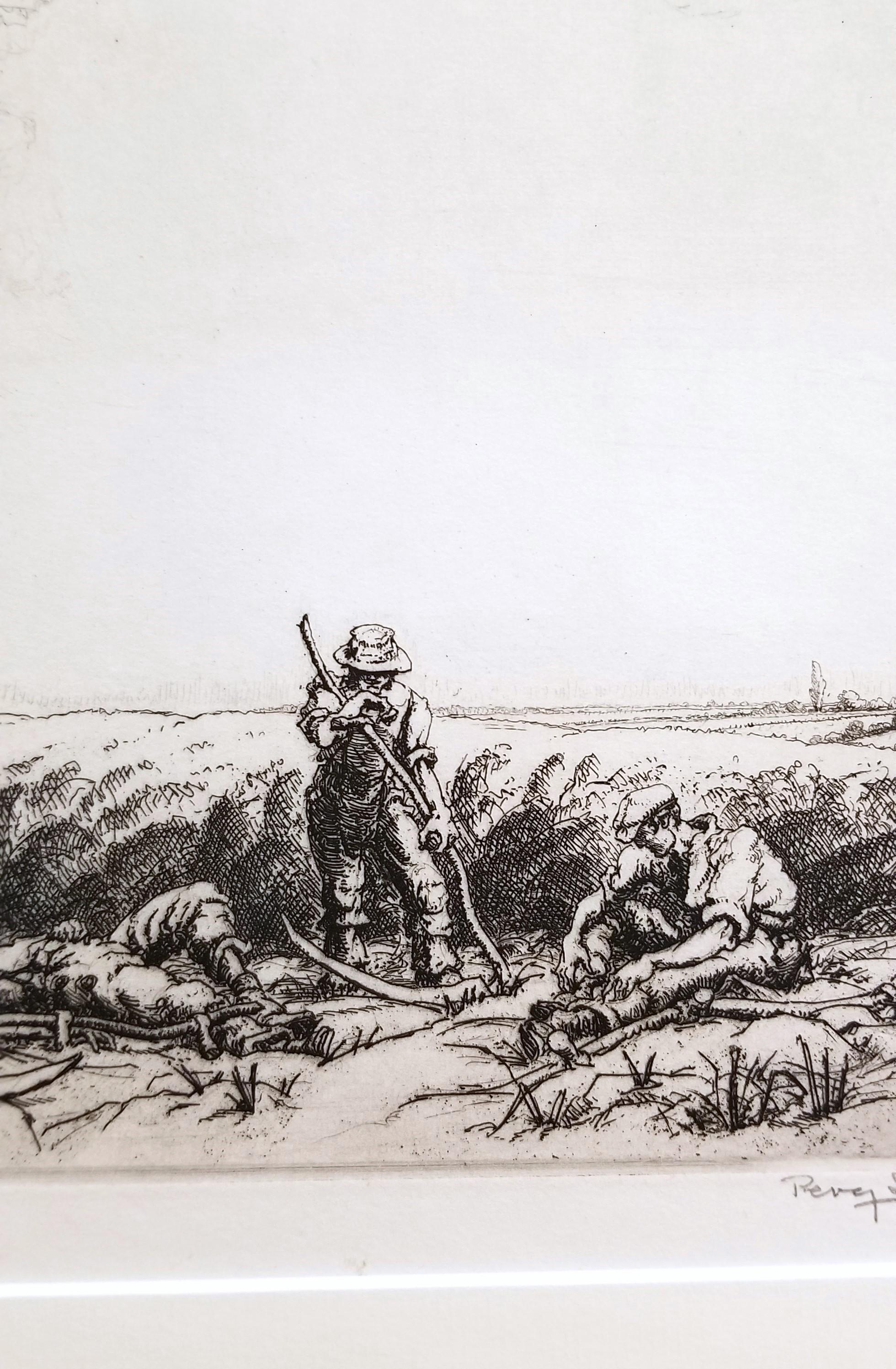 Scythers Descansando /// Percy John Delf Smith Artista de la Primera Guerra Mundial Granja Paisaje Artístico en venta 7