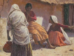 Percy Tarrant (1855-1934) - Early 20th Century Oil, Village Women