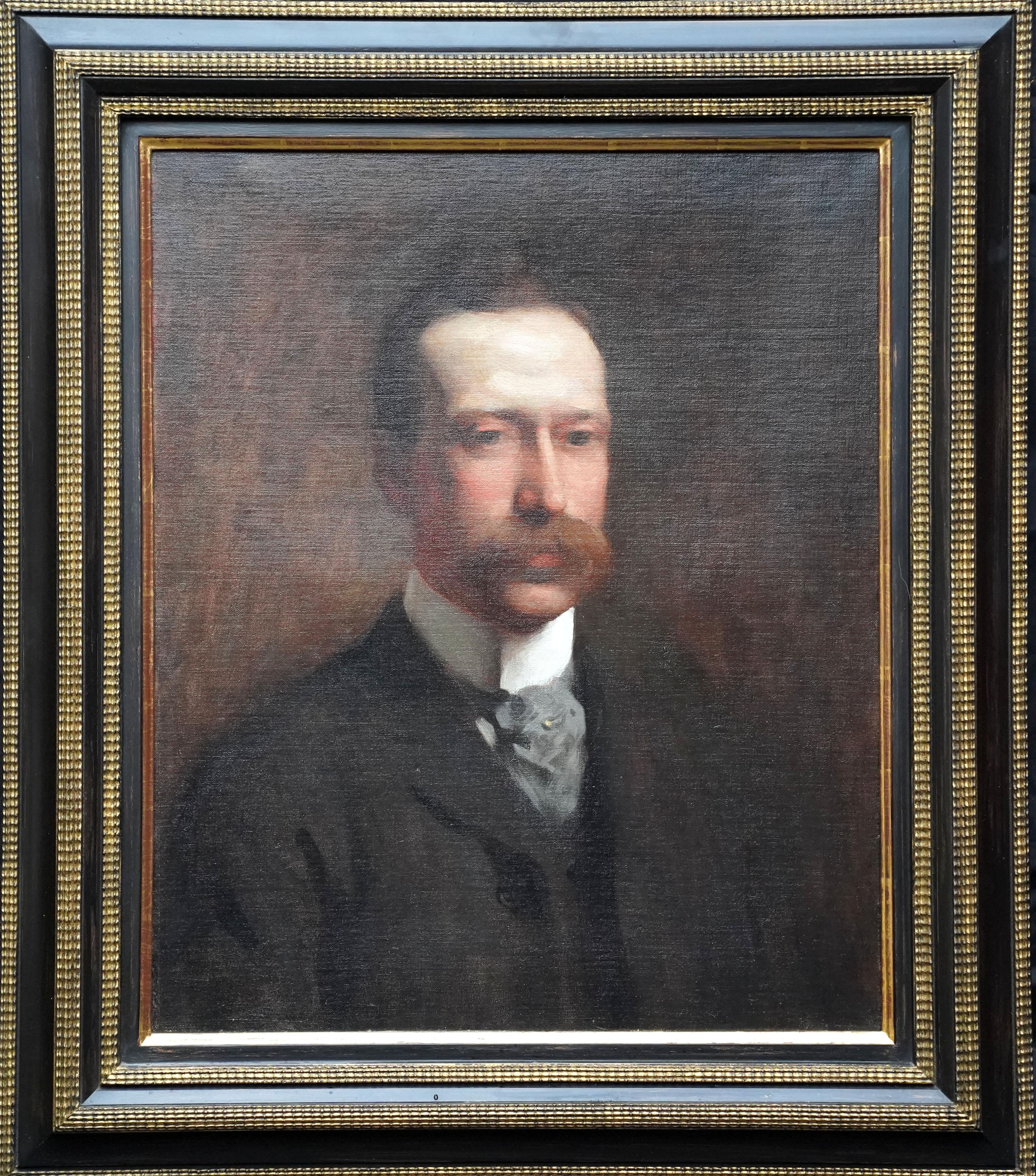 Portrait Painting di Percy William Gibbs - Ritratto di gentiluomo - Ritratto maschile ad olio di arte edoardiana britannica
