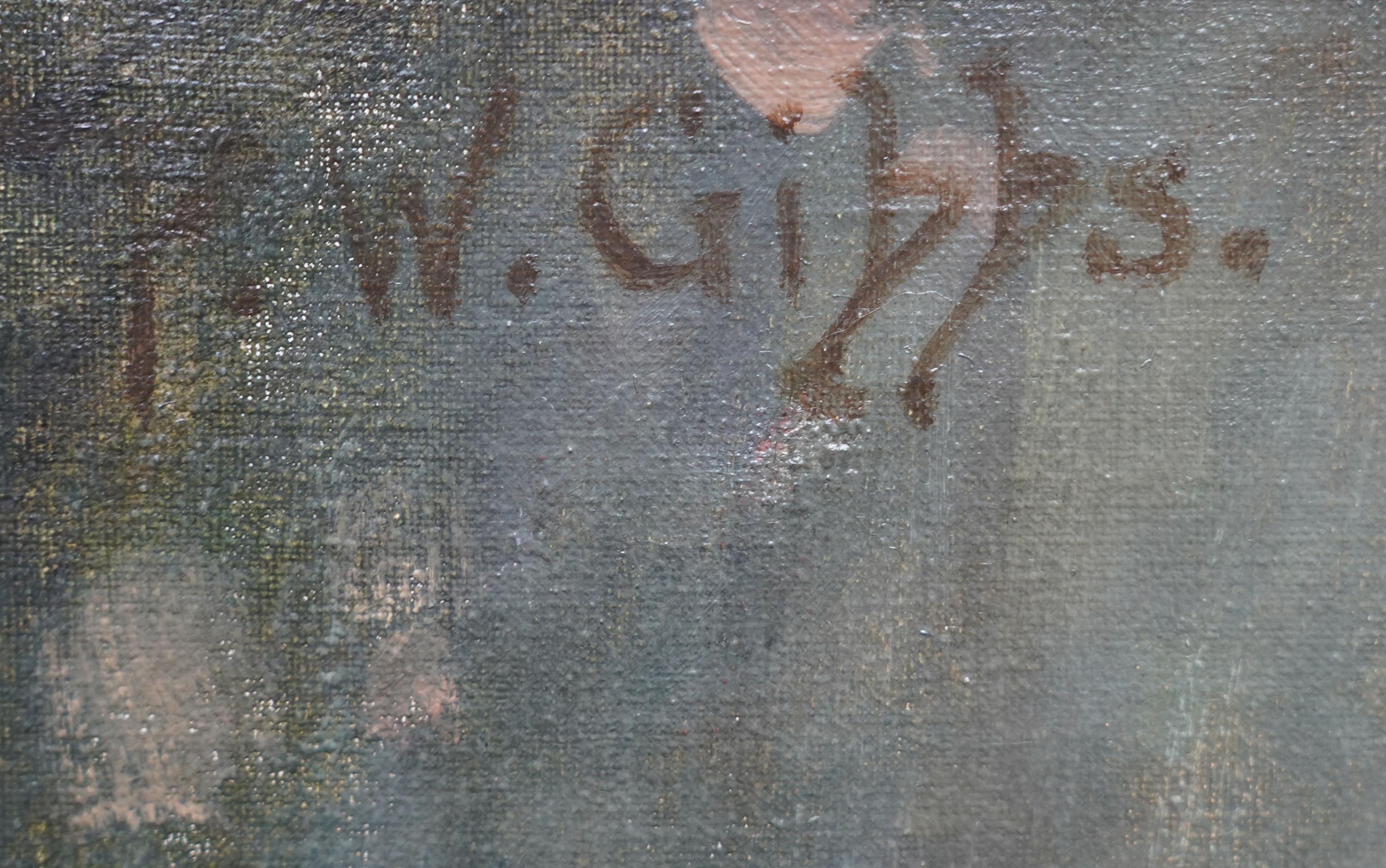 Ritratto di signora - Quadro ad olio di ritratto femminile di arte edoardiana britannica in vendita 2