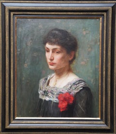 Ritratto di signora - Quadro ad olio di ritratto femminile di arte edoardiana britannica